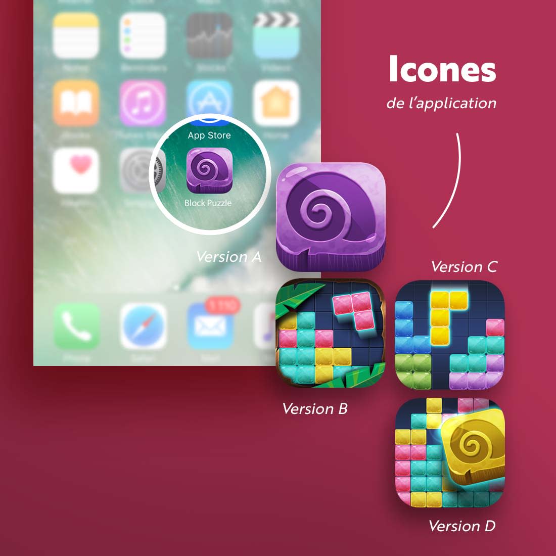 Icones d'application mobile : design graphique