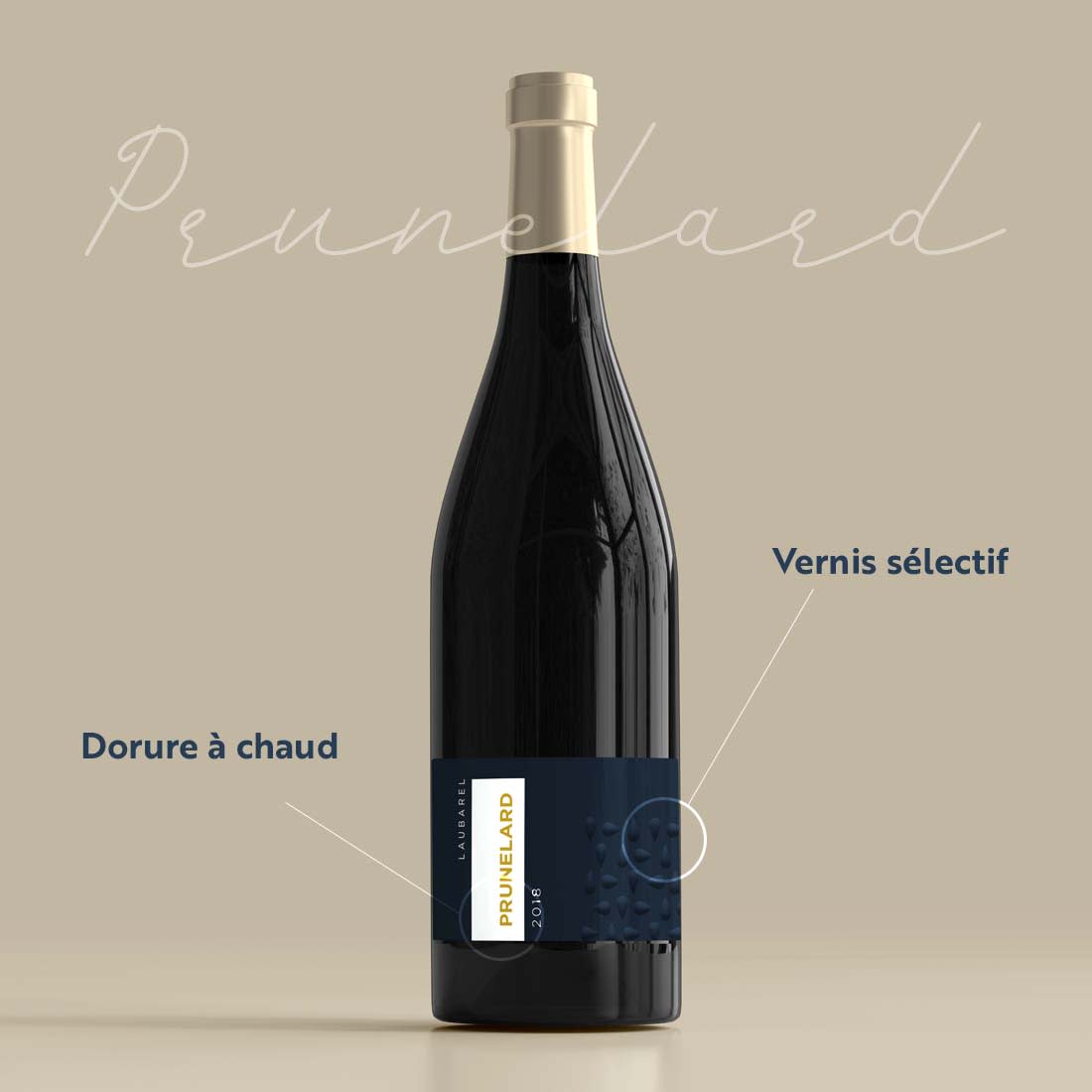 Etiquette de vin cuvée Prunelard