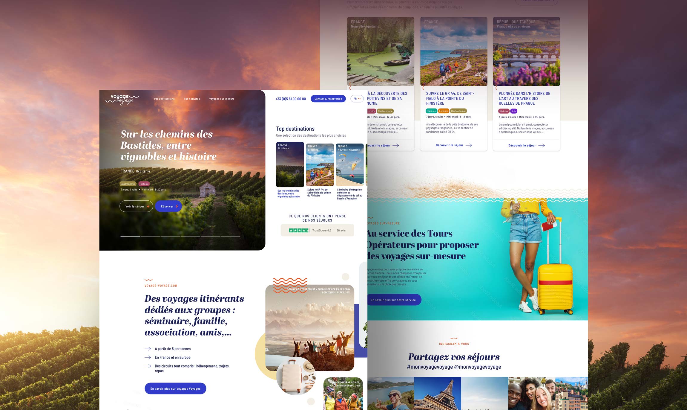 Détails de la page d'accueil du site de tourisme