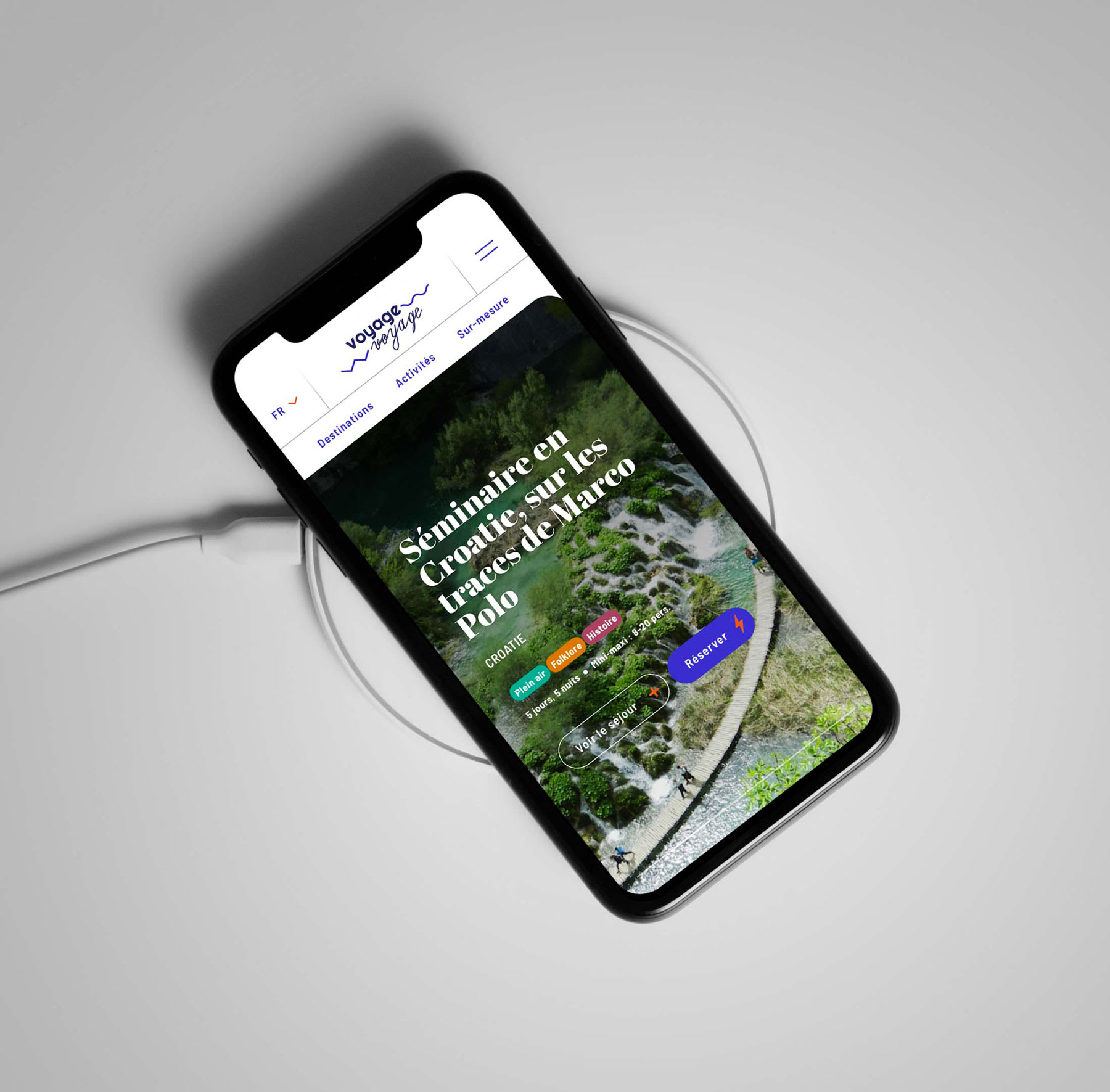 Design mobile site de voyage