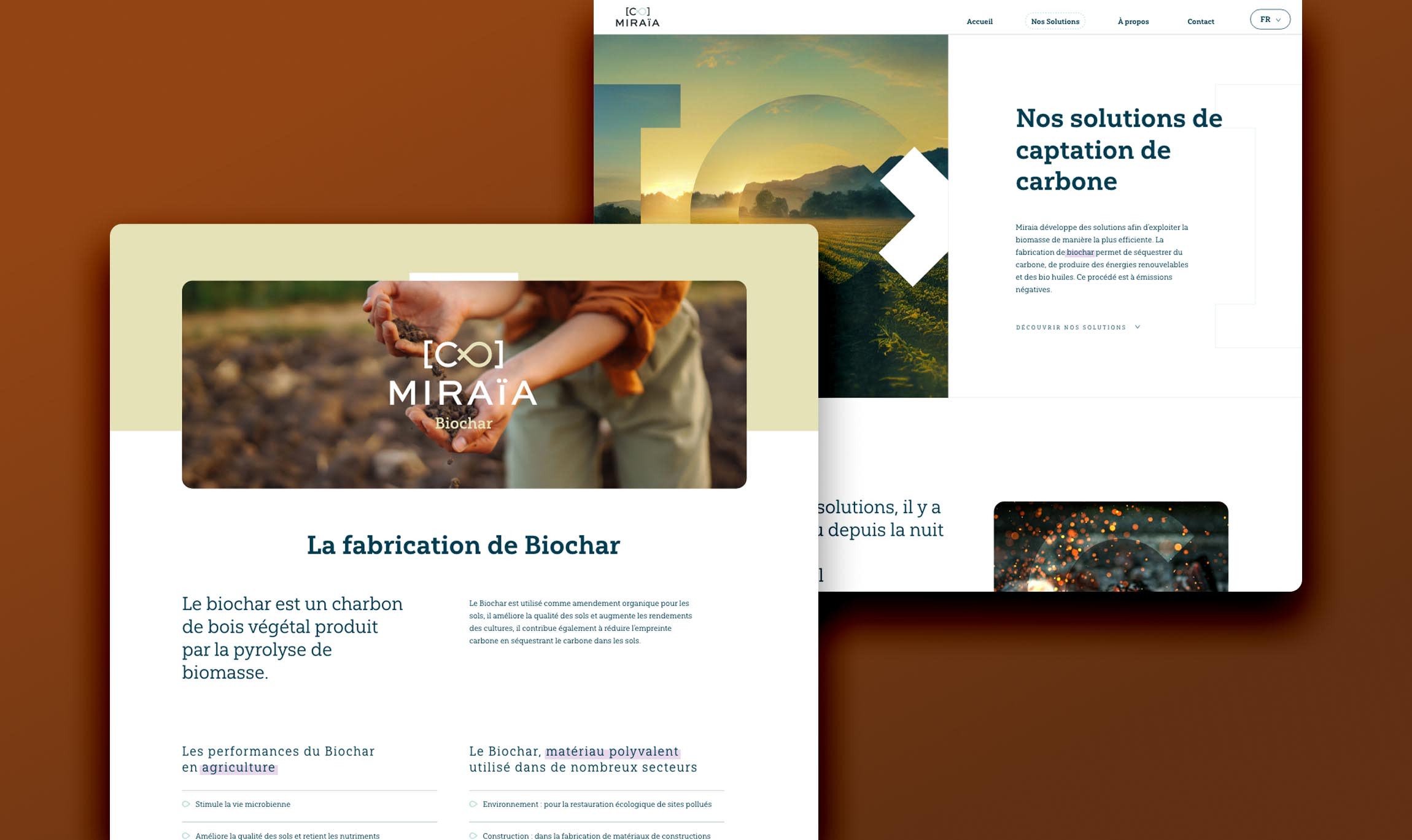 Détail graphique de pages du site web