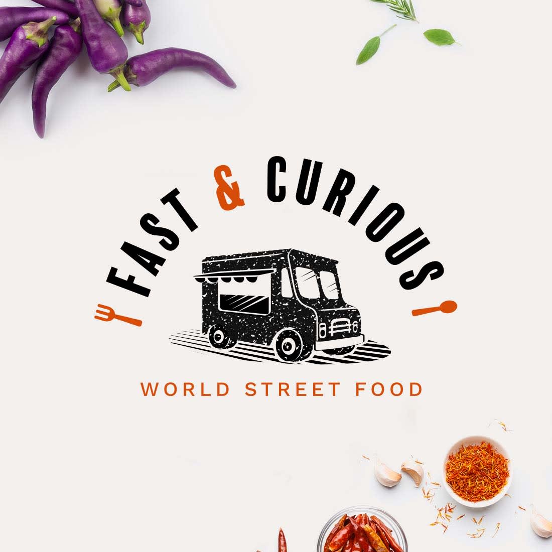 Logo fictif pour un food truck de cuisine du monde