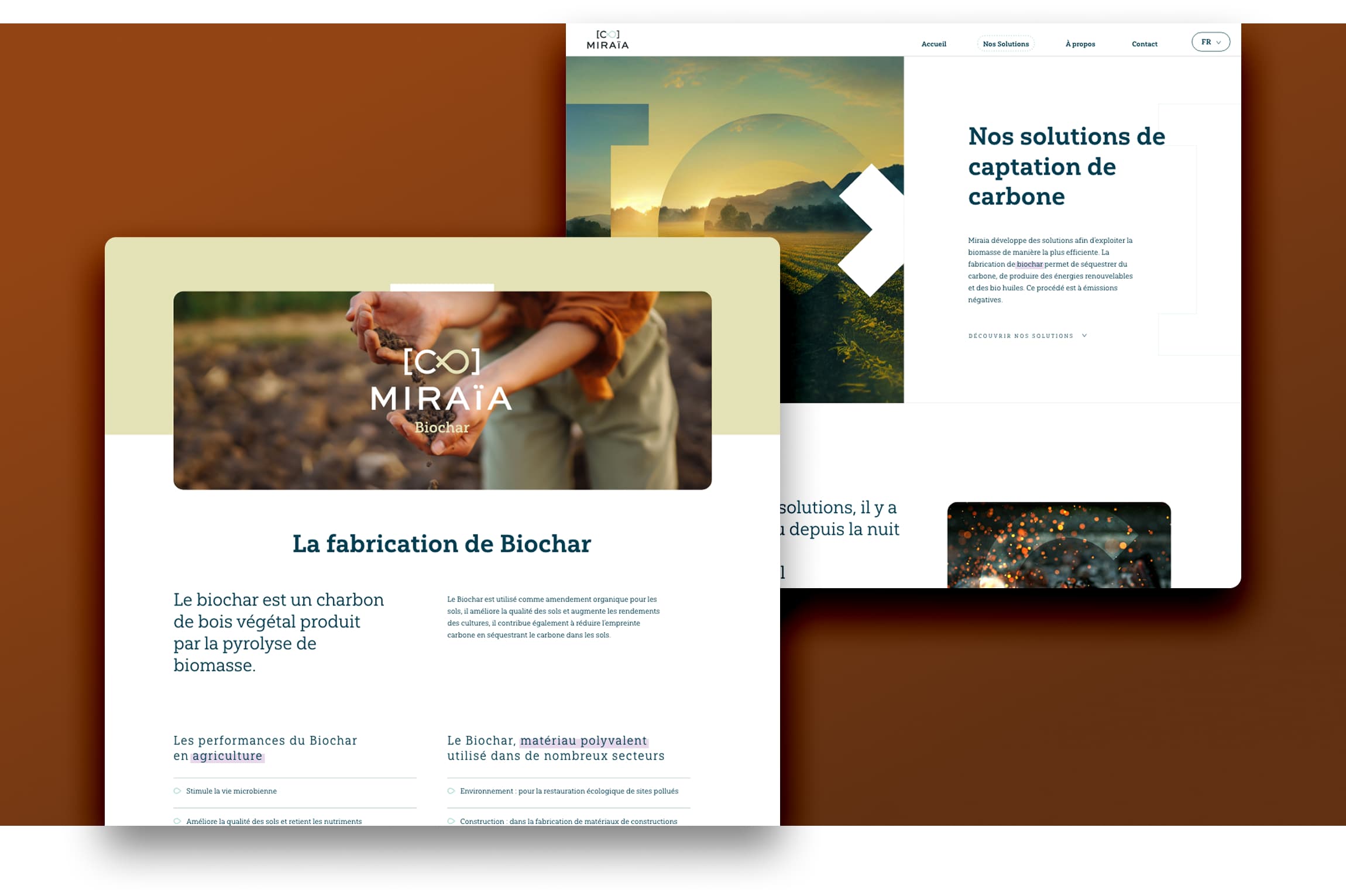 Détail graphique de pages du site web