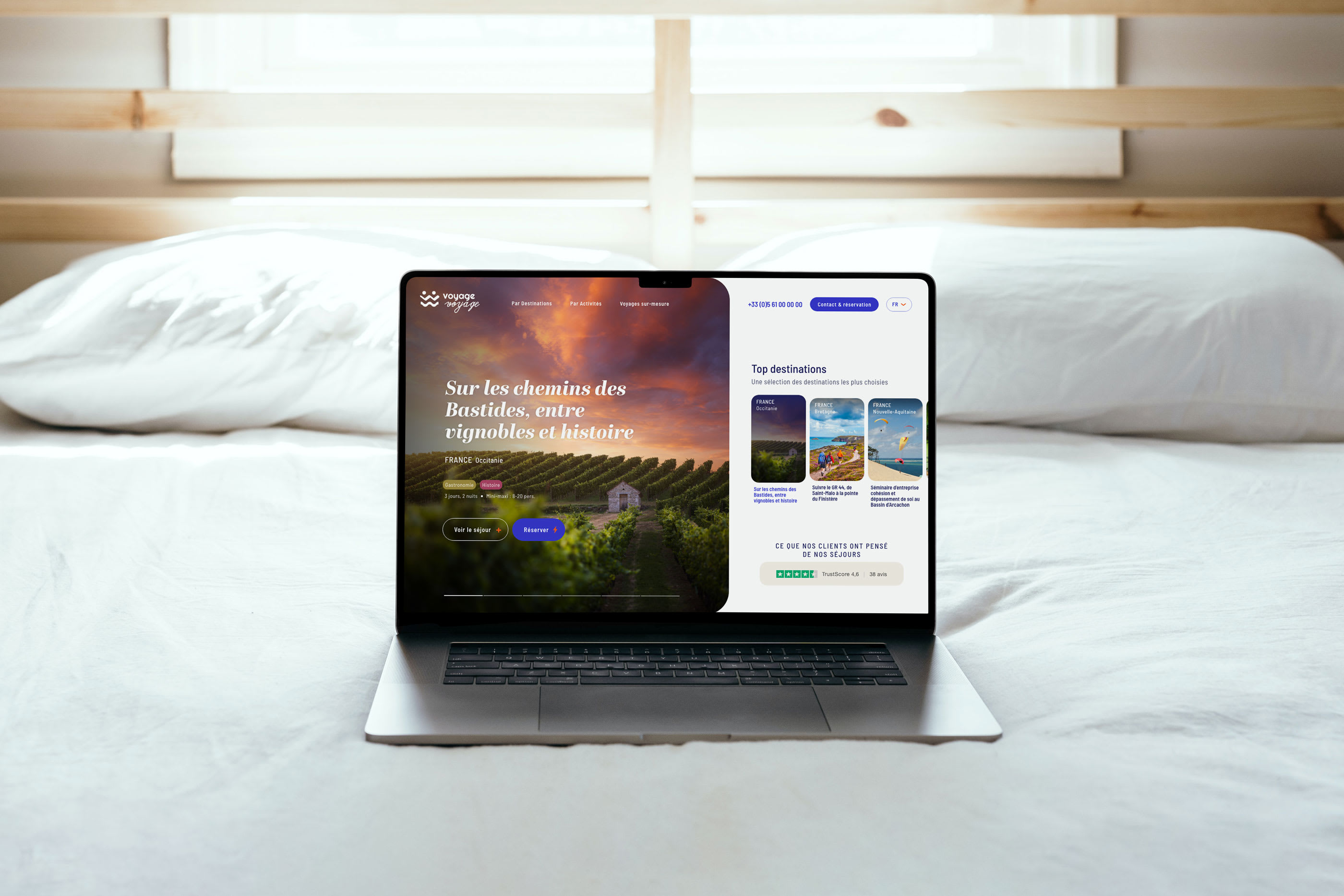 mockup du web design de la page d'accueil