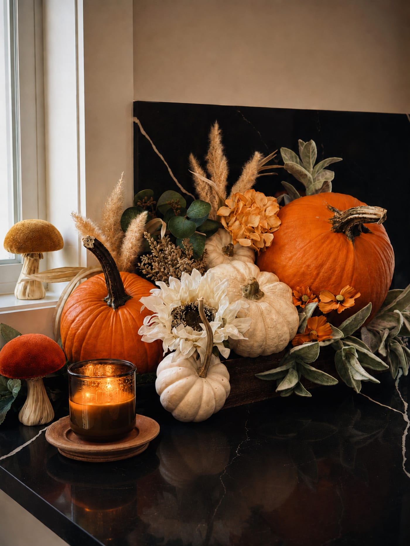 A Hearthly floral arrangement built from seasonal blooms and native foliage.