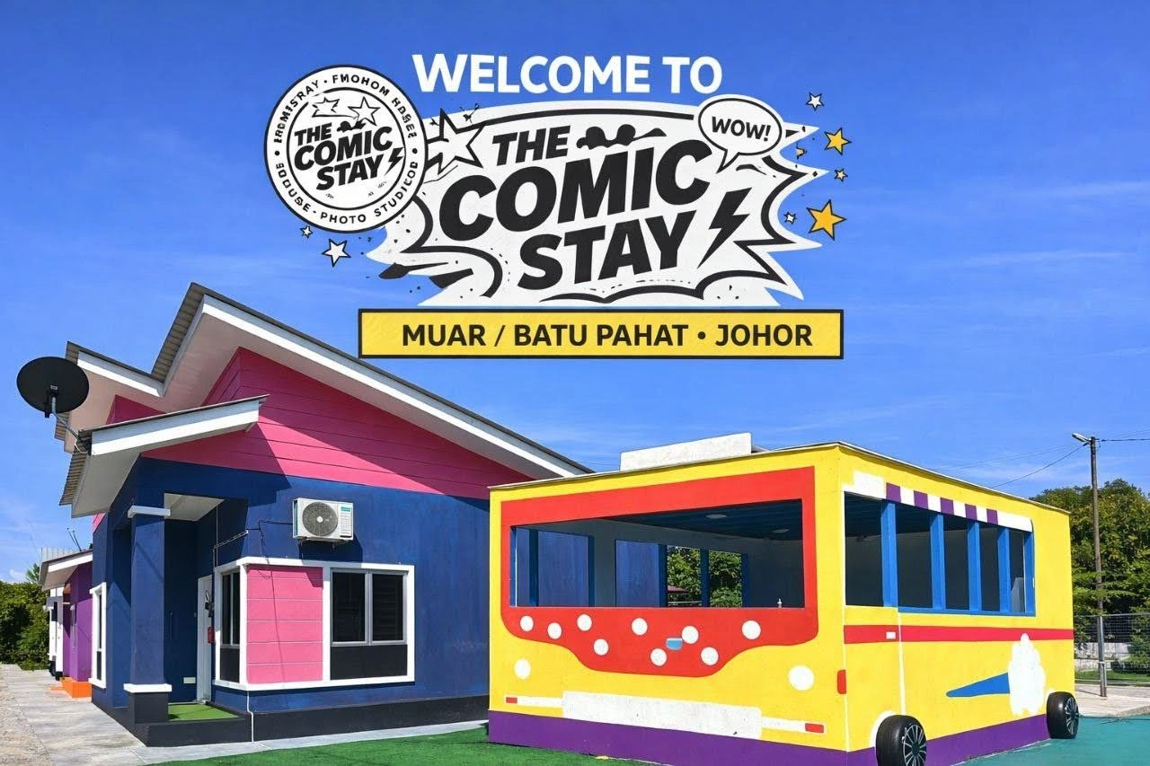 Gambar ruang tamu homestay komik di Johor