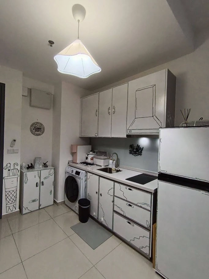 Dapur memasak berkonsep lukisan 2D