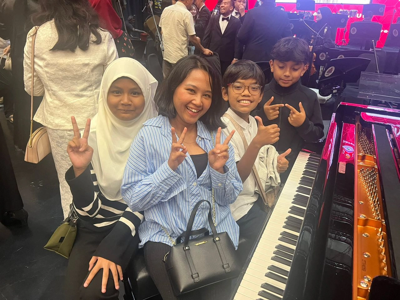 Student playing piano