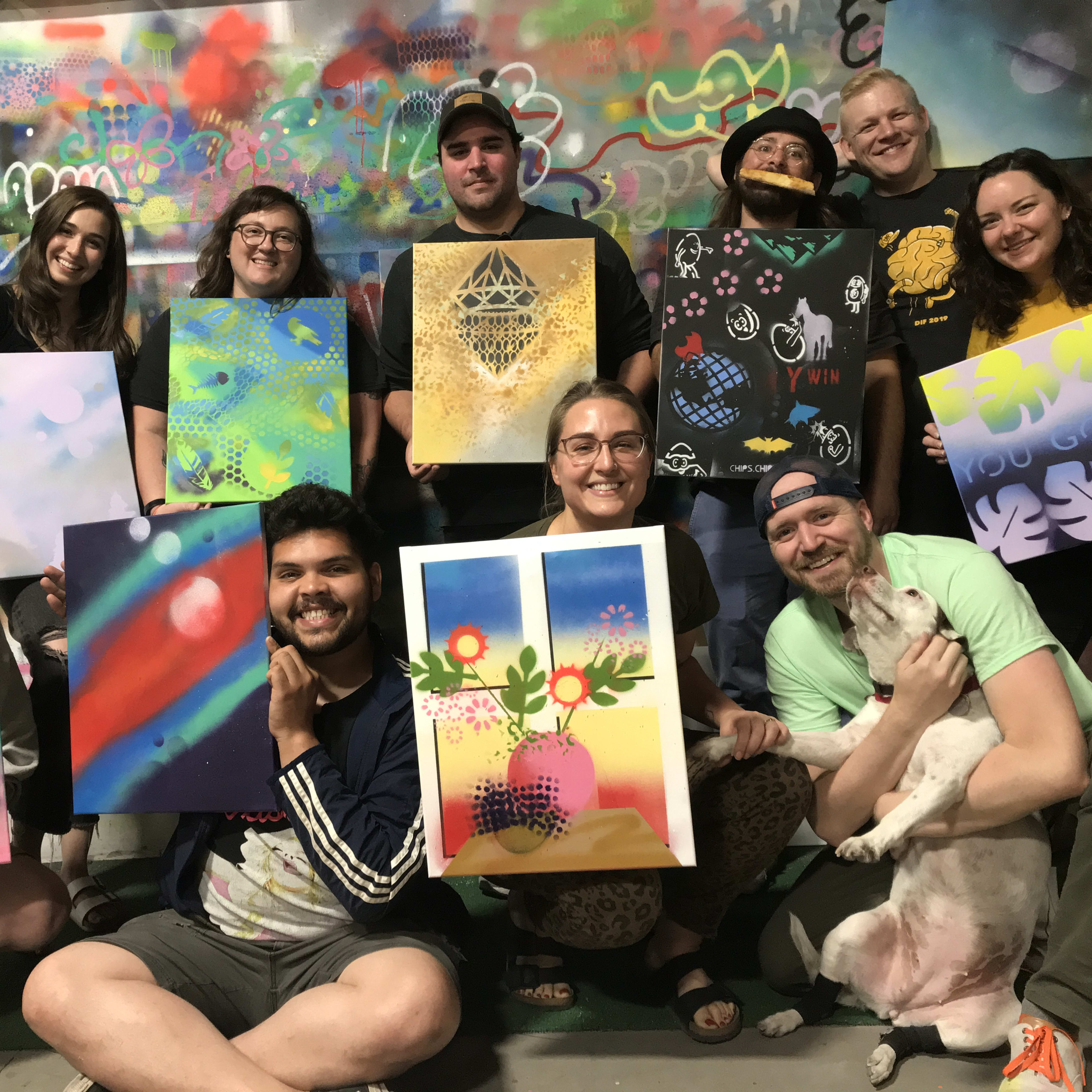 Spray Paint ‘n’ Sip Chicago Street Art Workshop