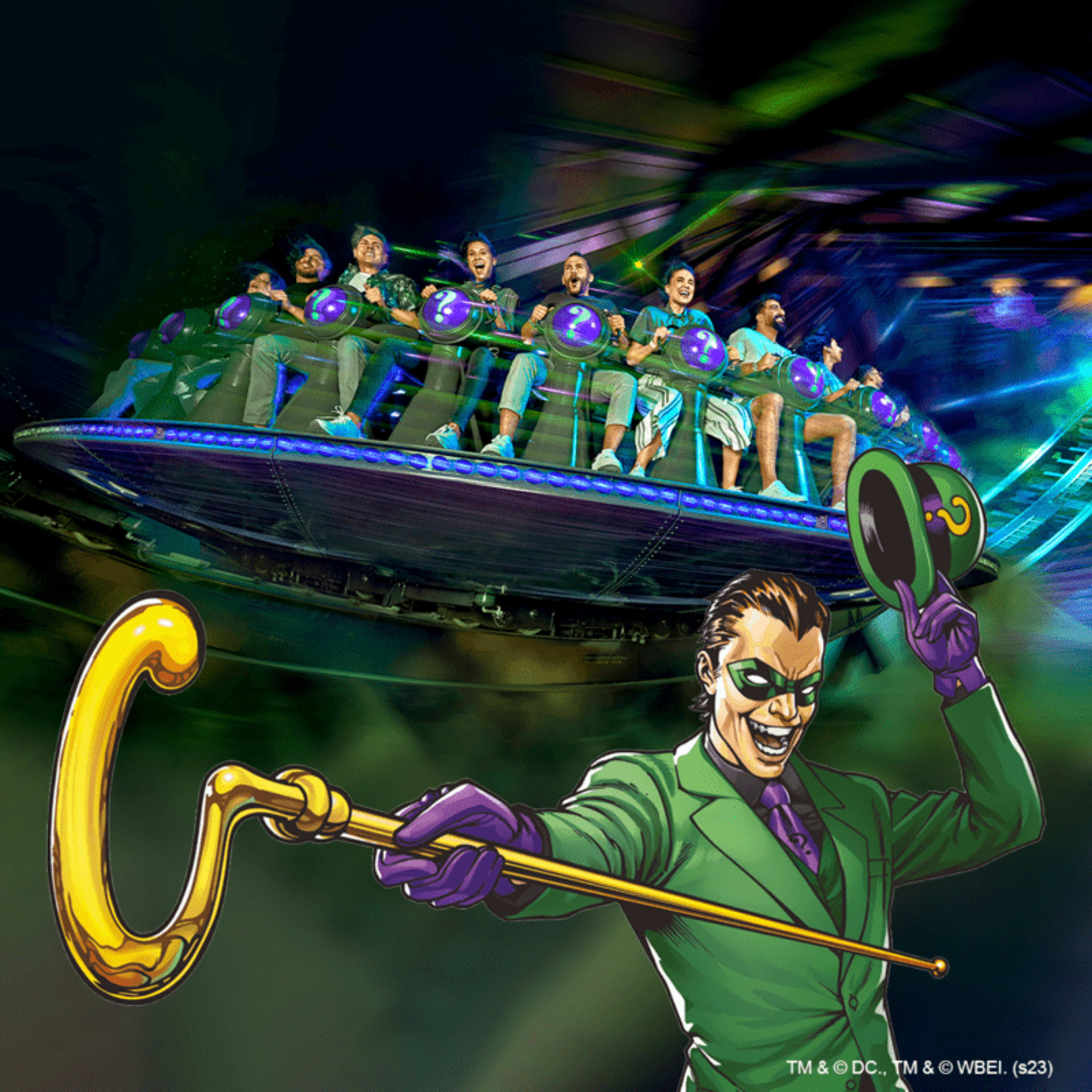 Menschen bei einem Fahrgeschäft