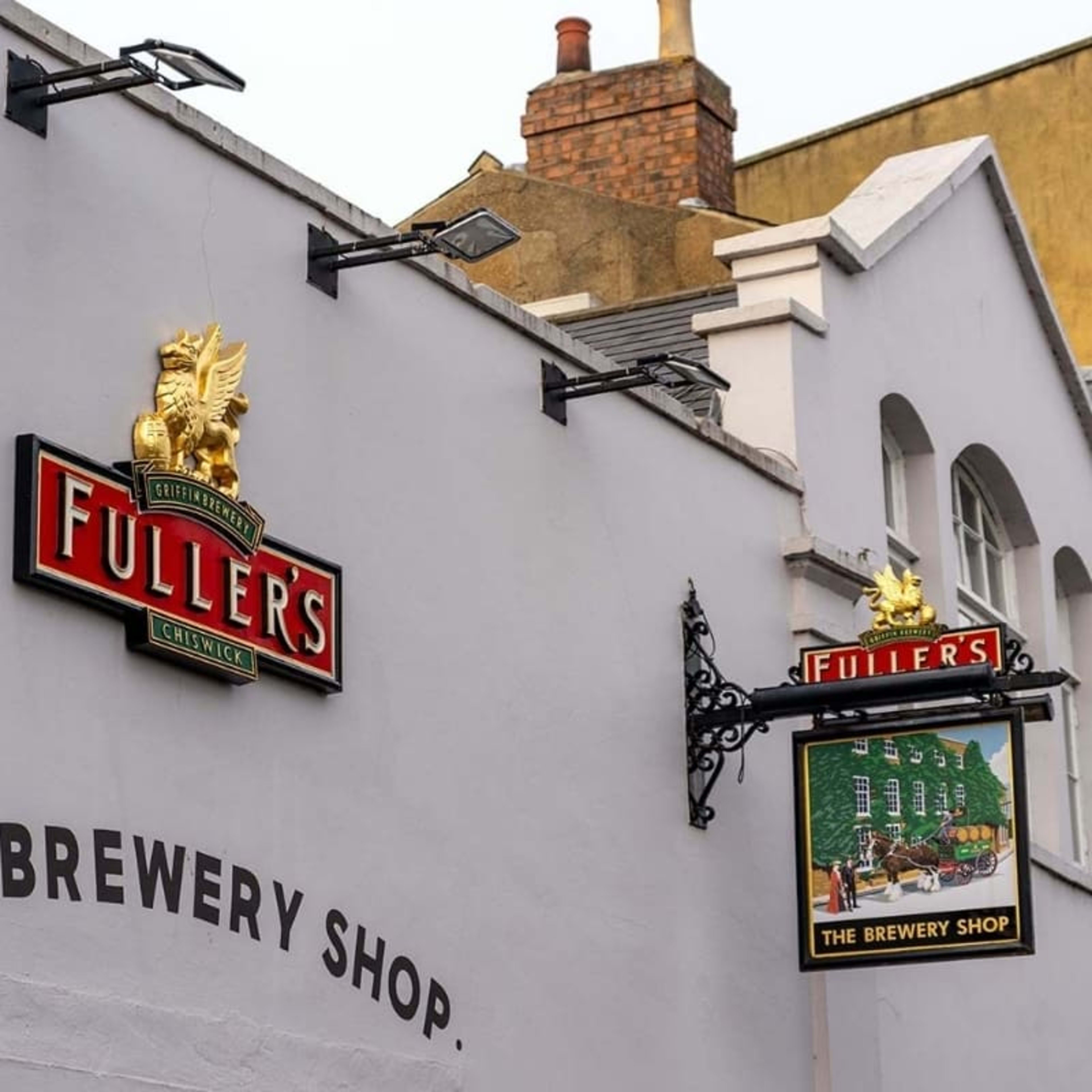 Exterior shot of Fuller's Brewery in west London.