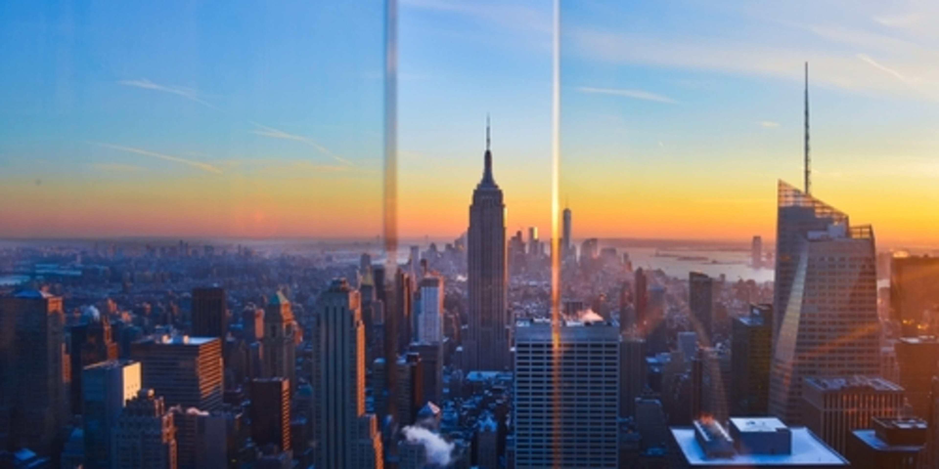 View of the Empire State Building from Top of the Rock, New York