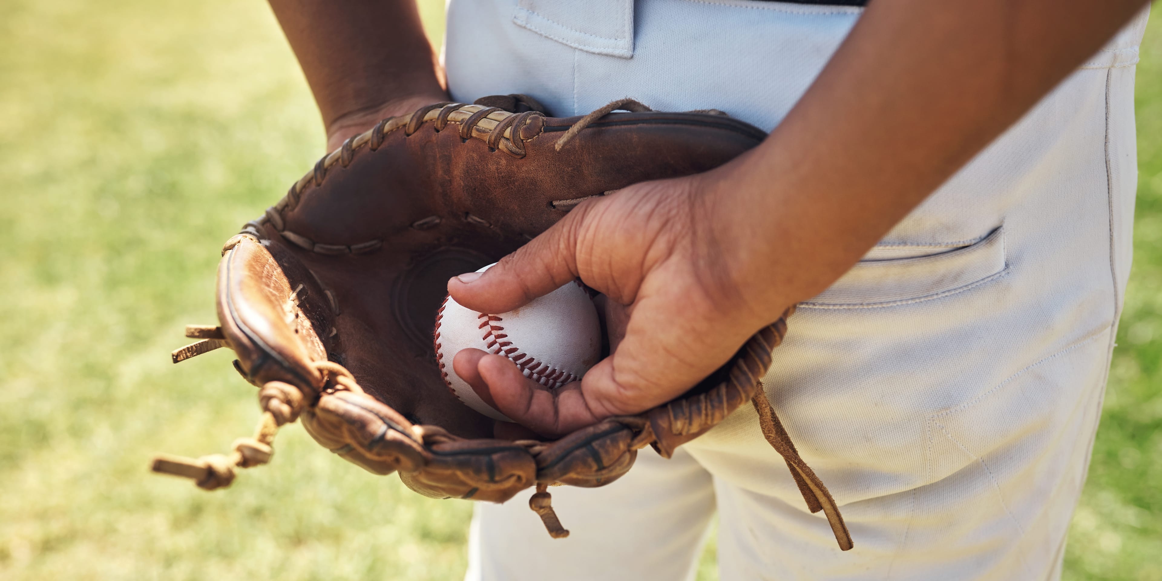 Baseball glove and ball