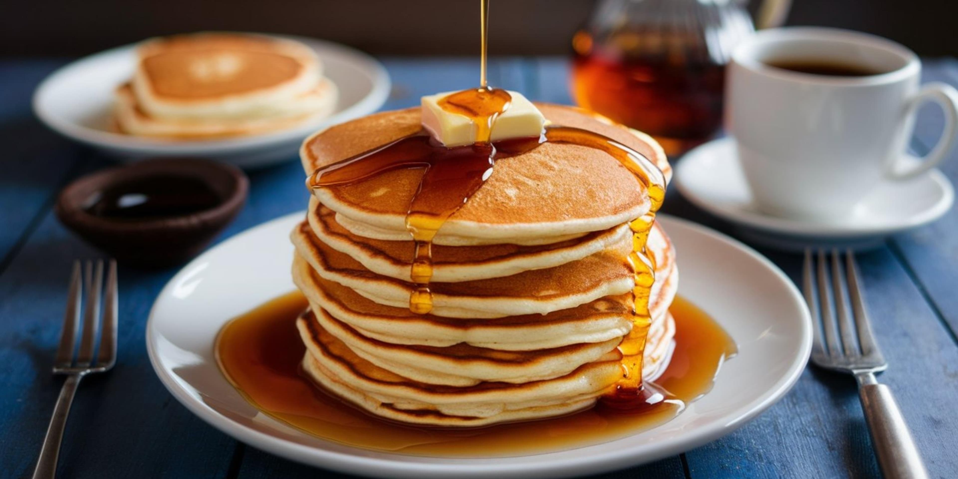Pilha de panquecas com xarope