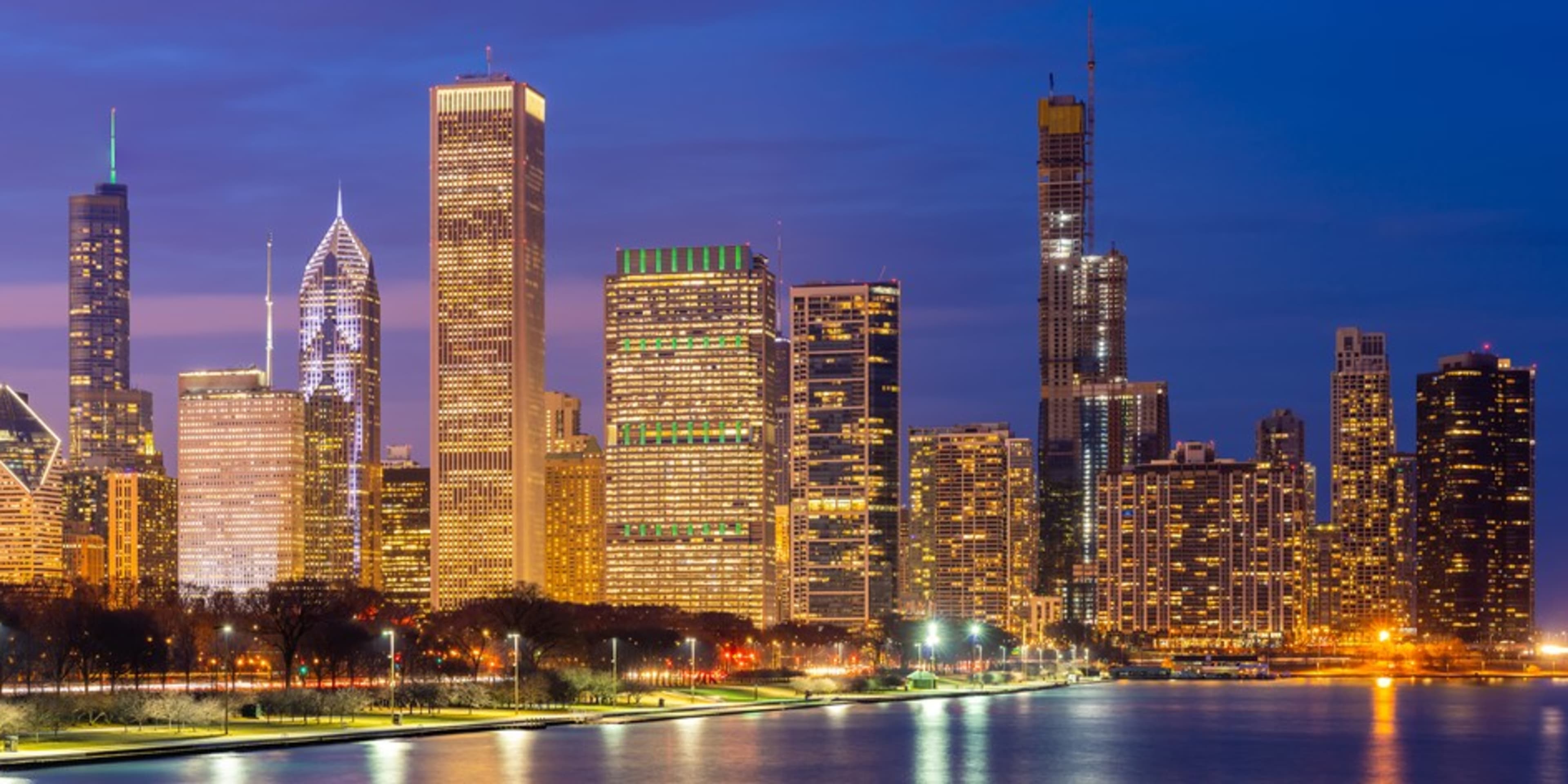 Vista del skyline de Midtown Chicago. Itinerario de 3 días en Chicago.