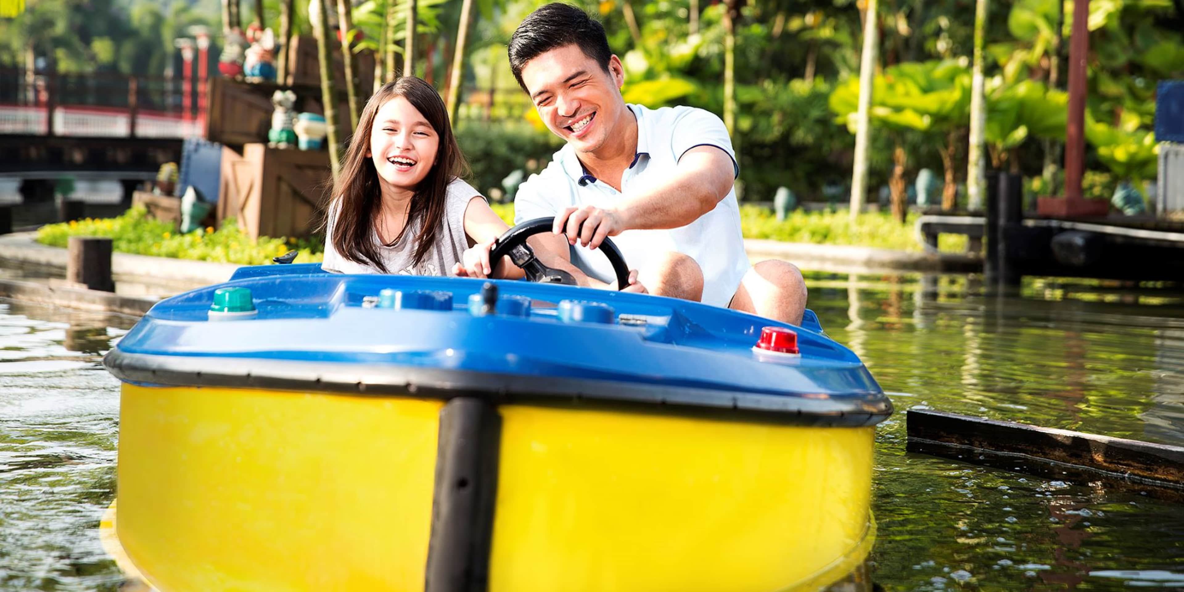 Father and Daughter on a Water Ride at LEGOLAND® Malaysia