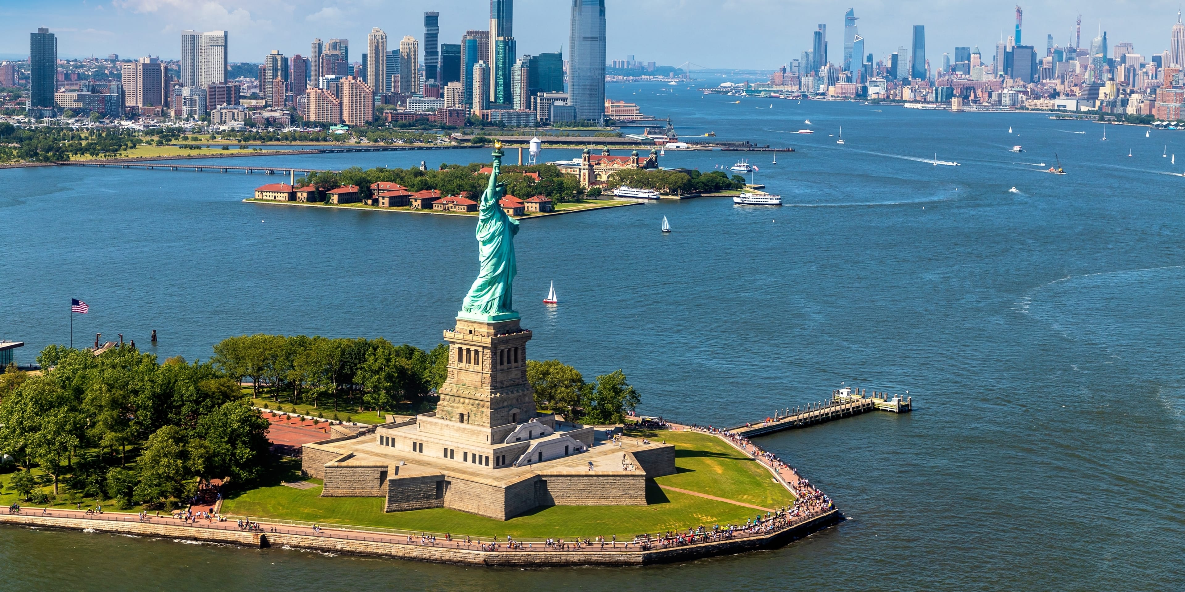 Statue of Liberty and Manhattan view