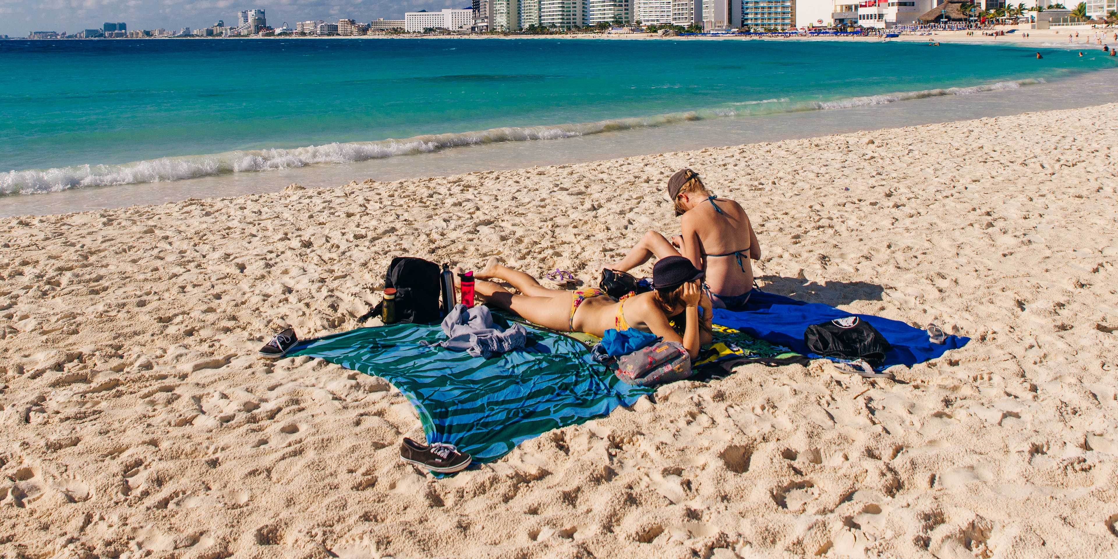 Girls on a Beach in Cancun