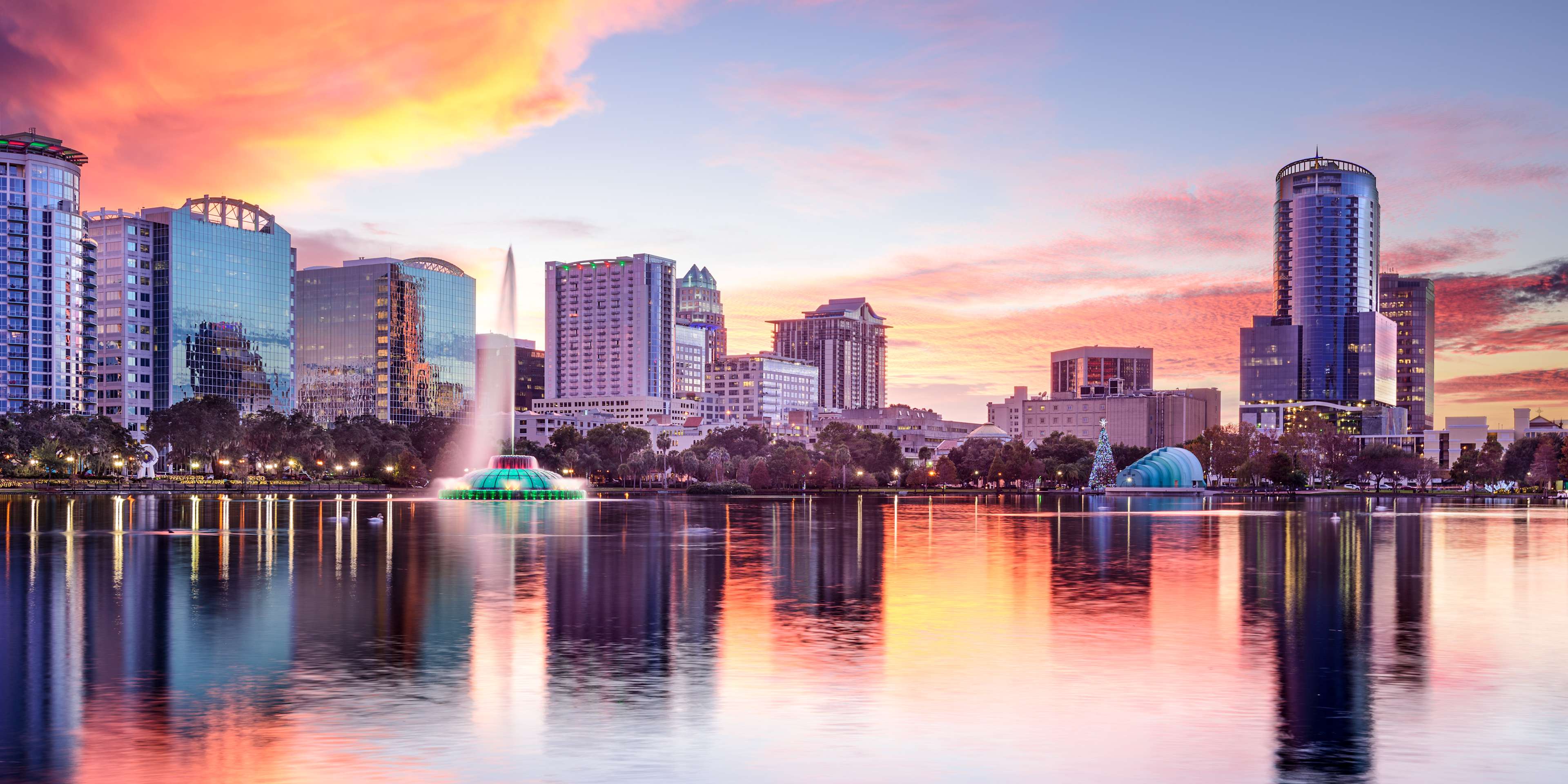 downtown orlando at night