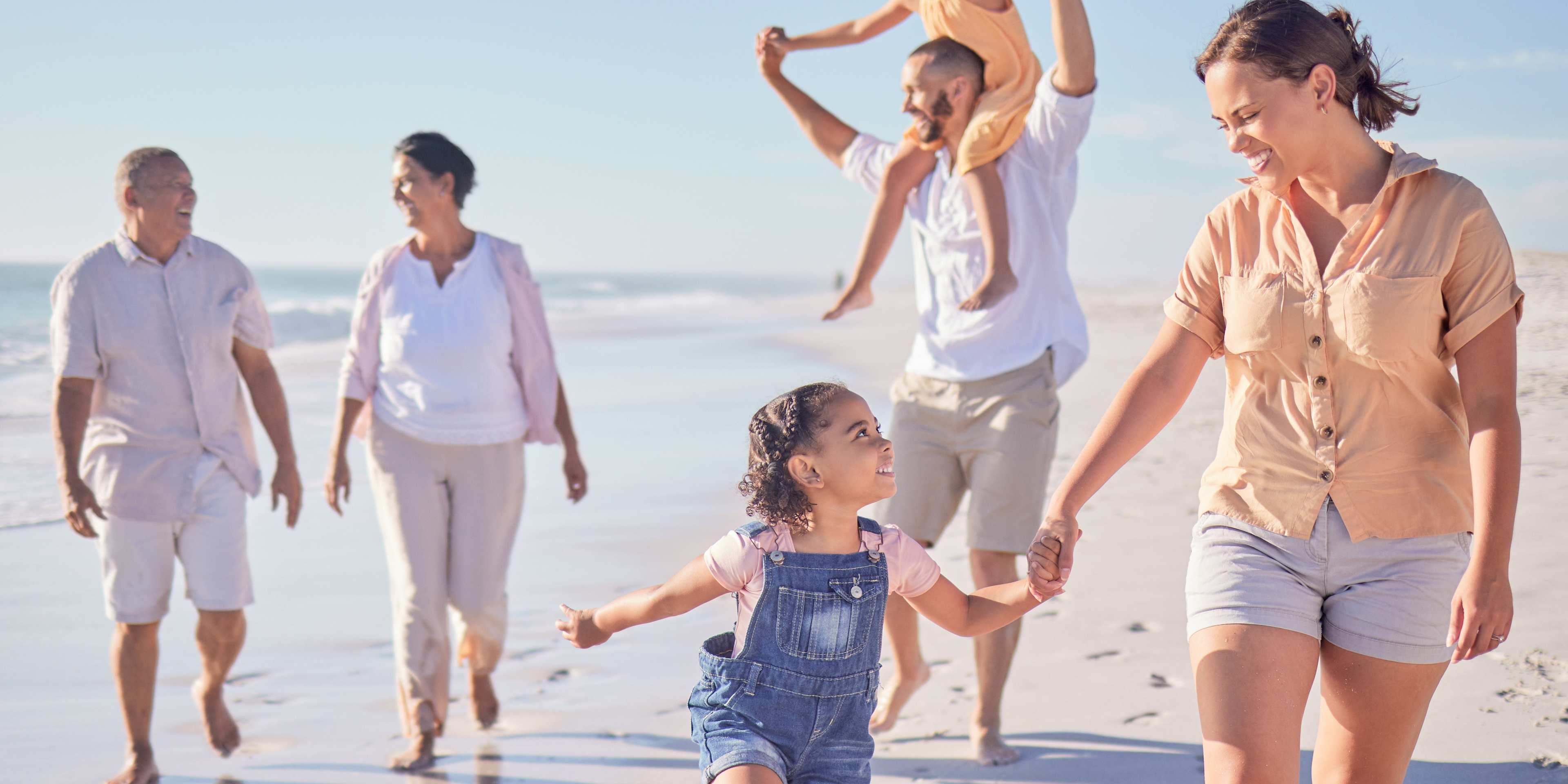Family on Beach in Cancun