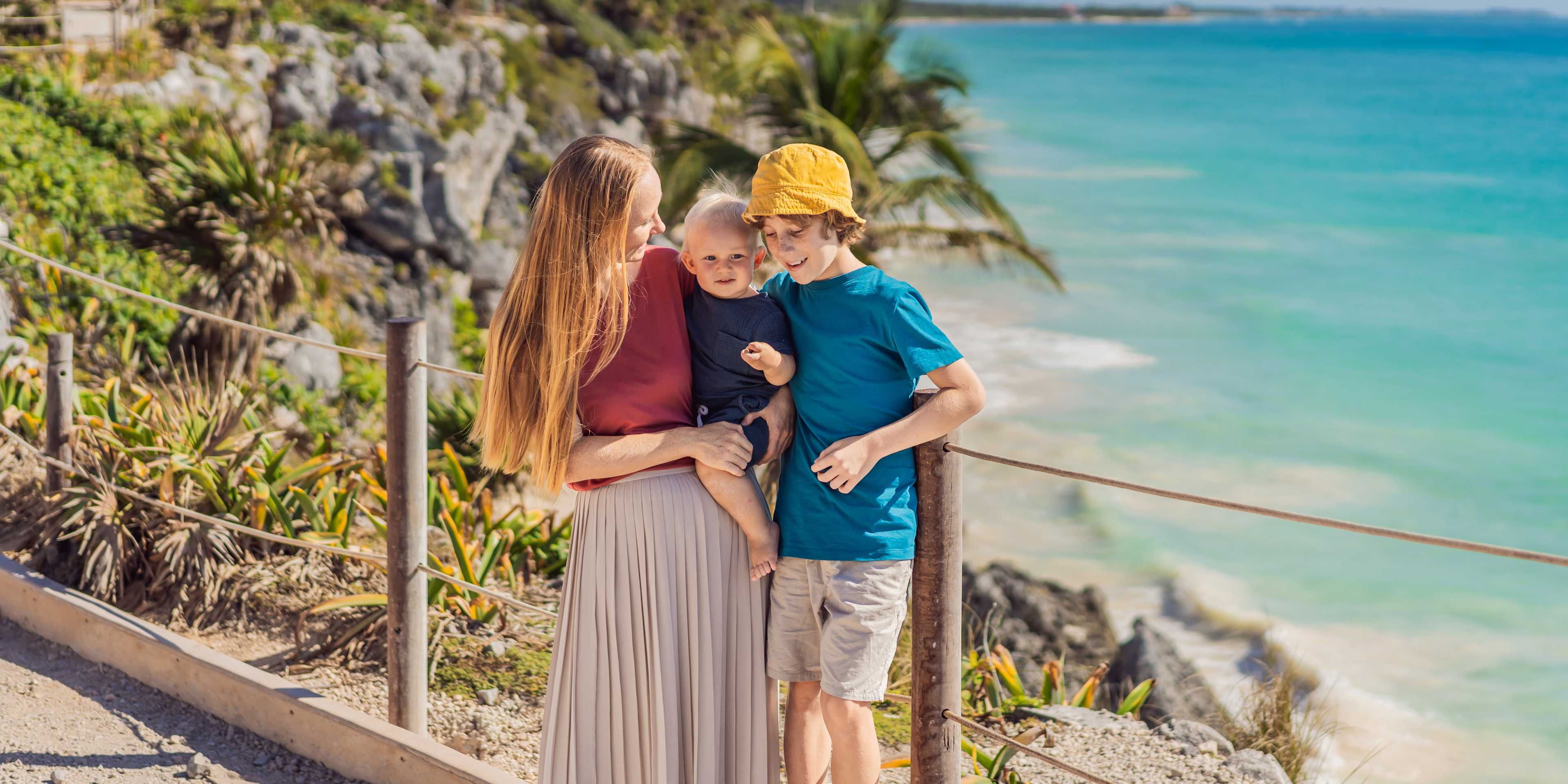 Mother and Sons in Cancun