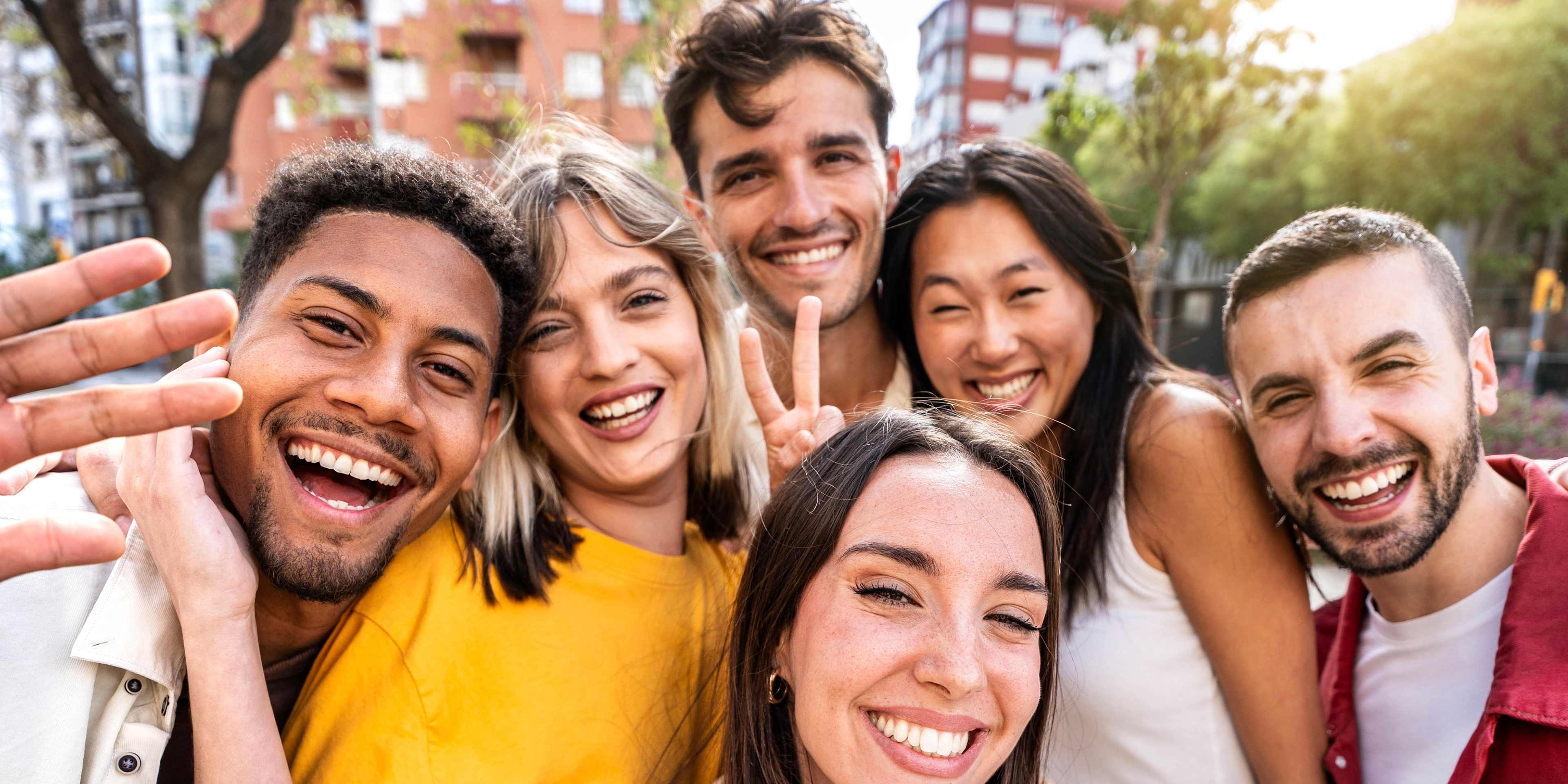group having fun on vacation