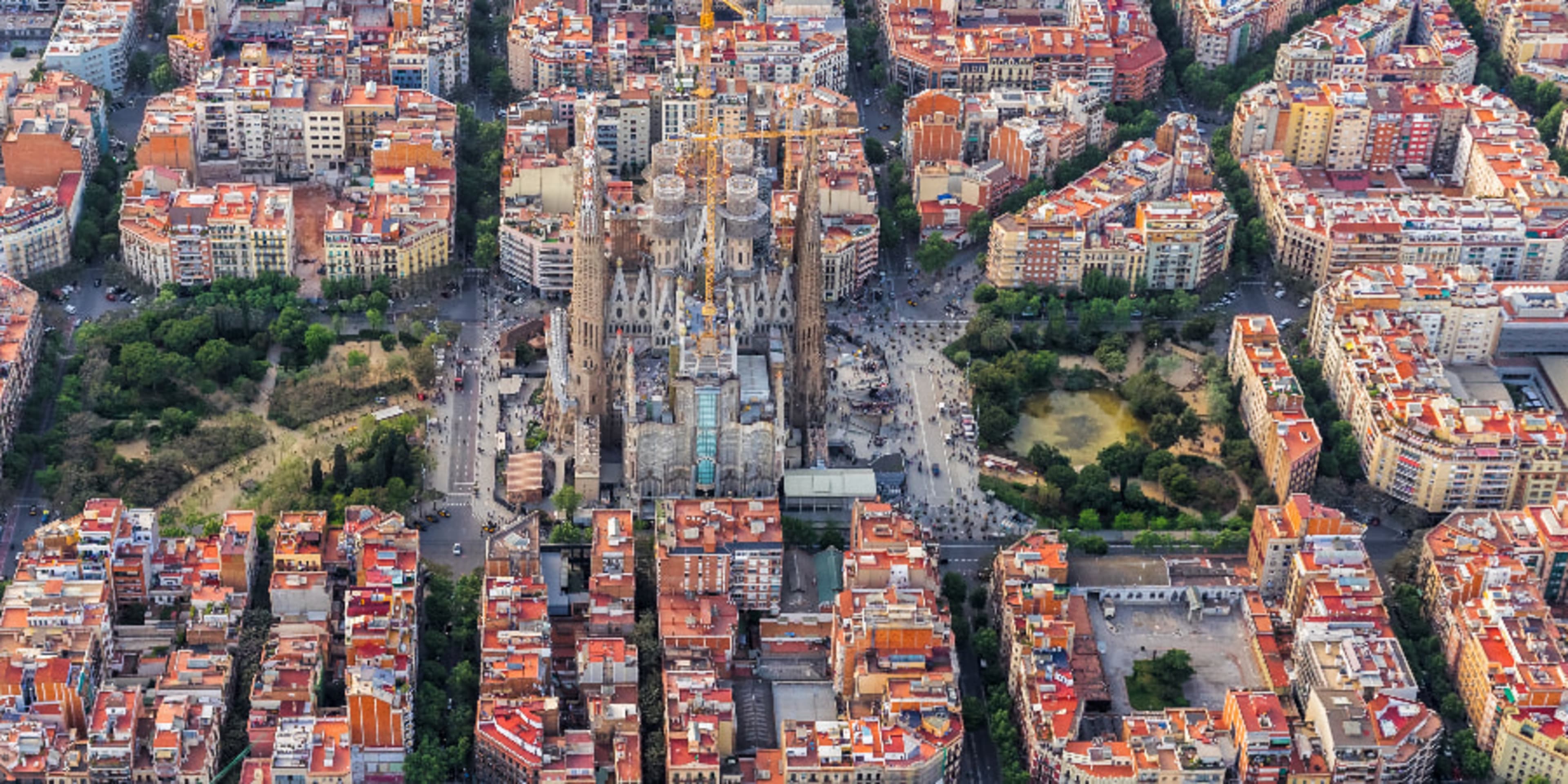 A bird's eye view over Barcelona