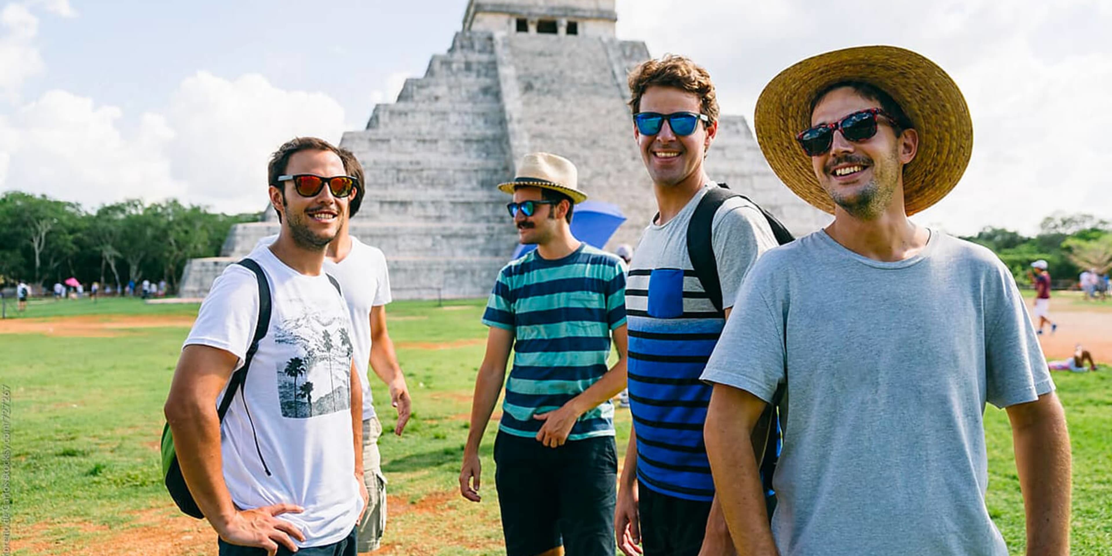 Friends check out the sights at Chichen Itza