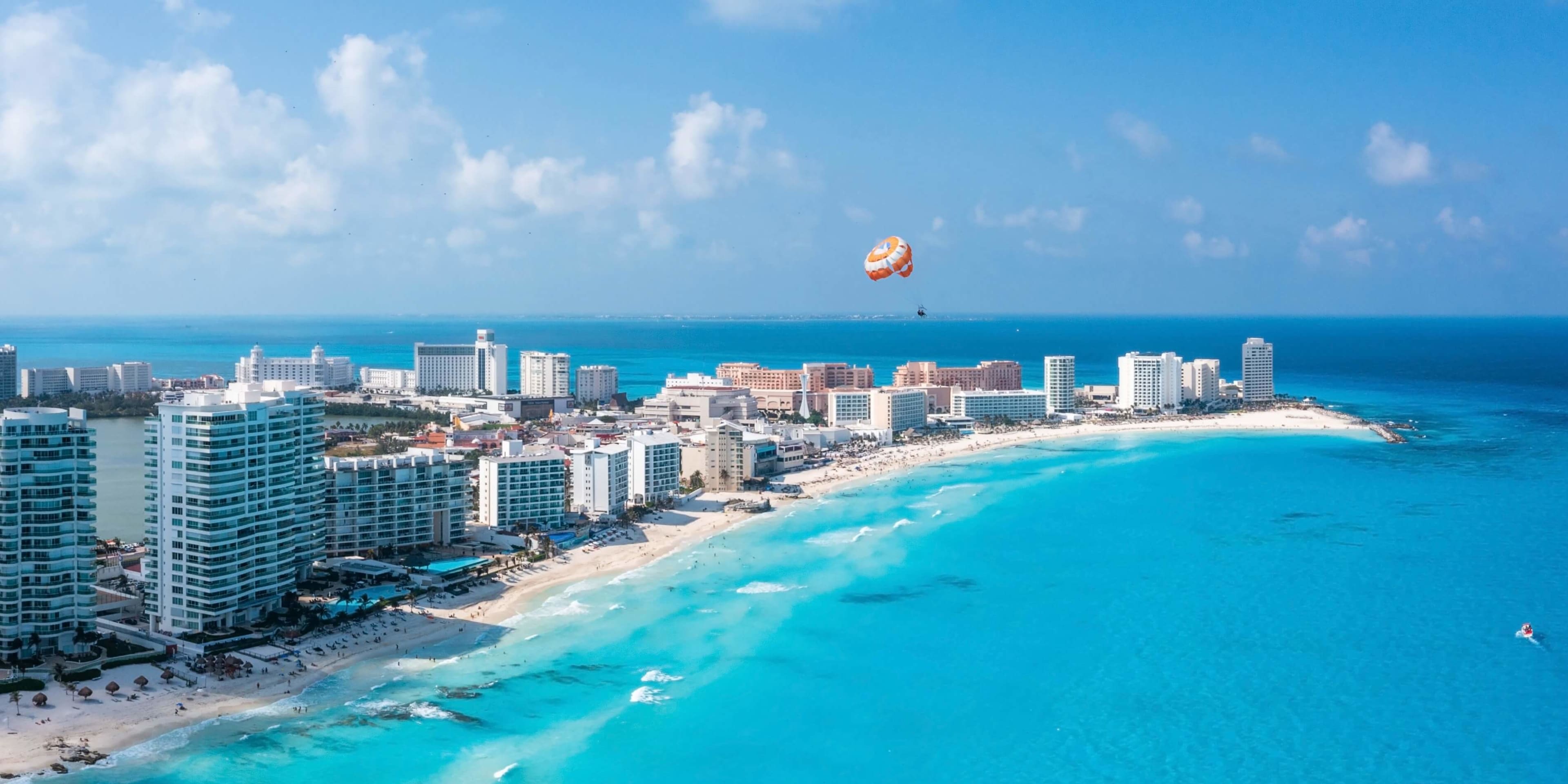 Part of Cancun's hotel zone