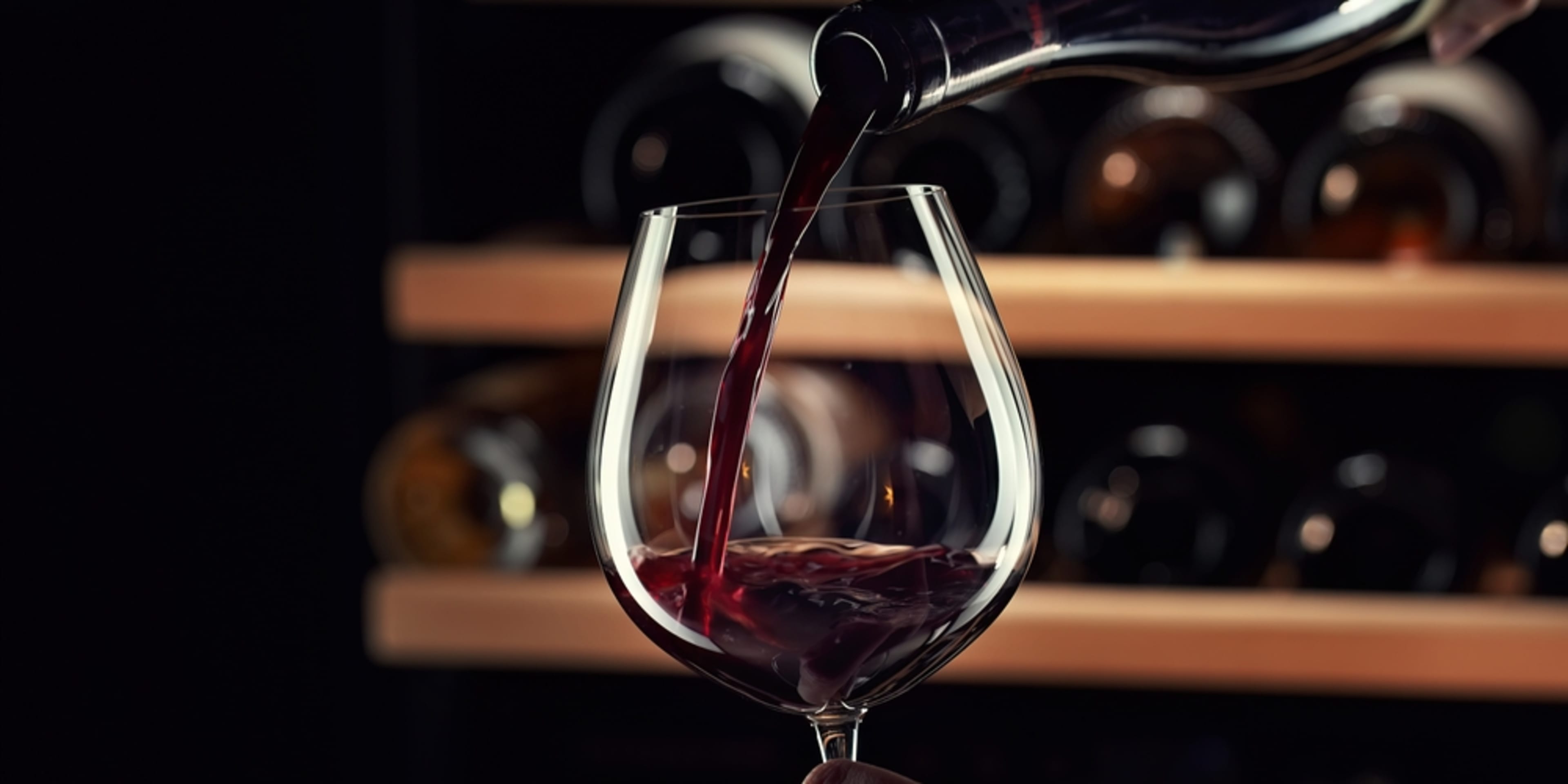 Vinho tinto sendo servido em uma taça