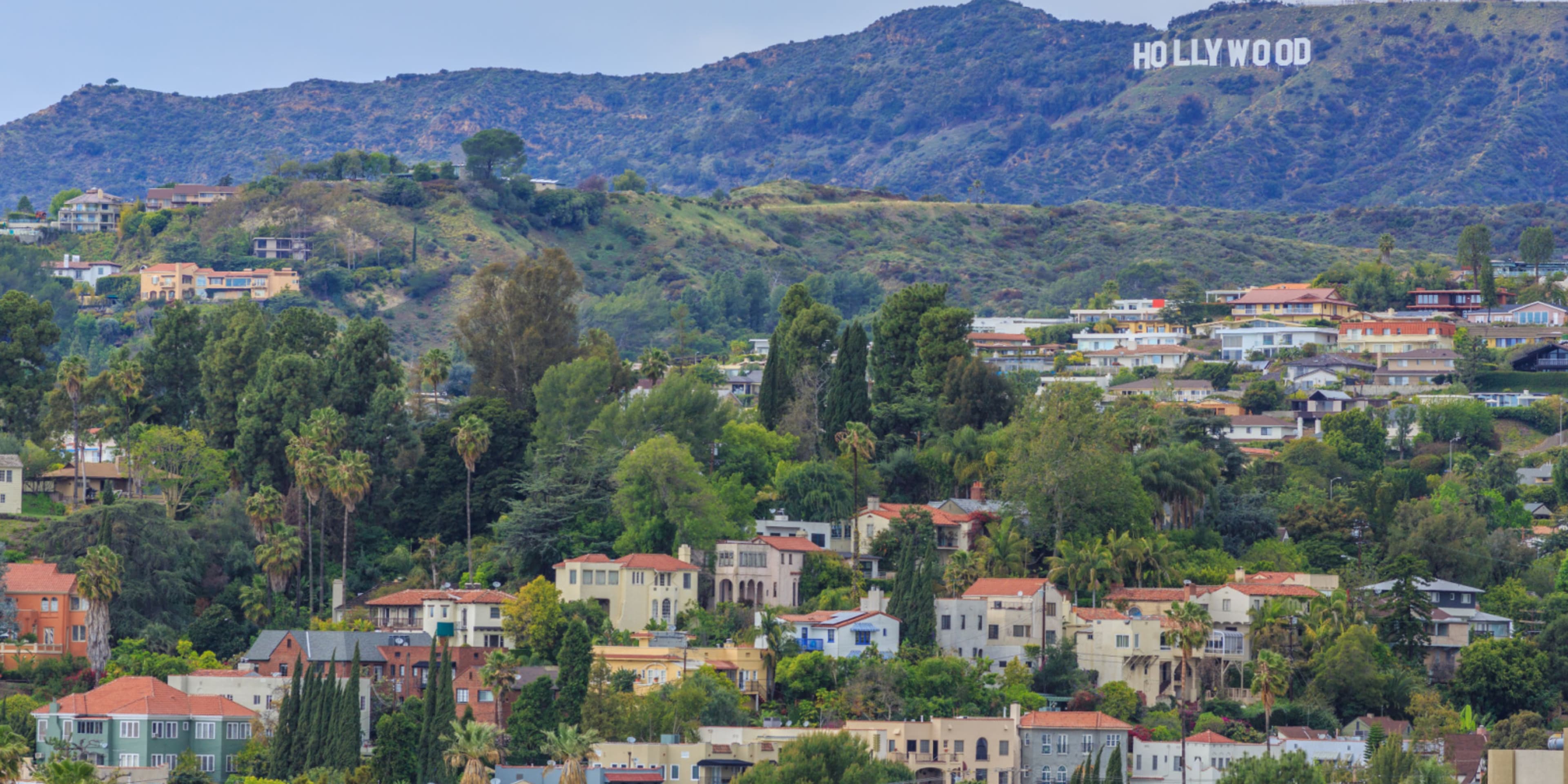 The iconic Hollywood sign in the hills above LA