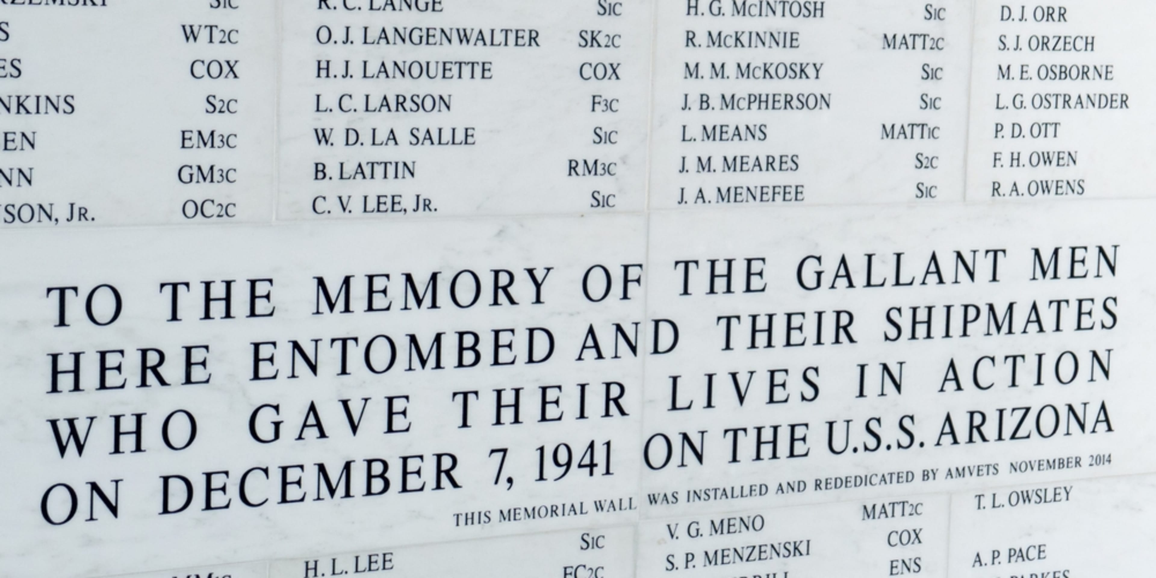 Pearl Harbor memorial
