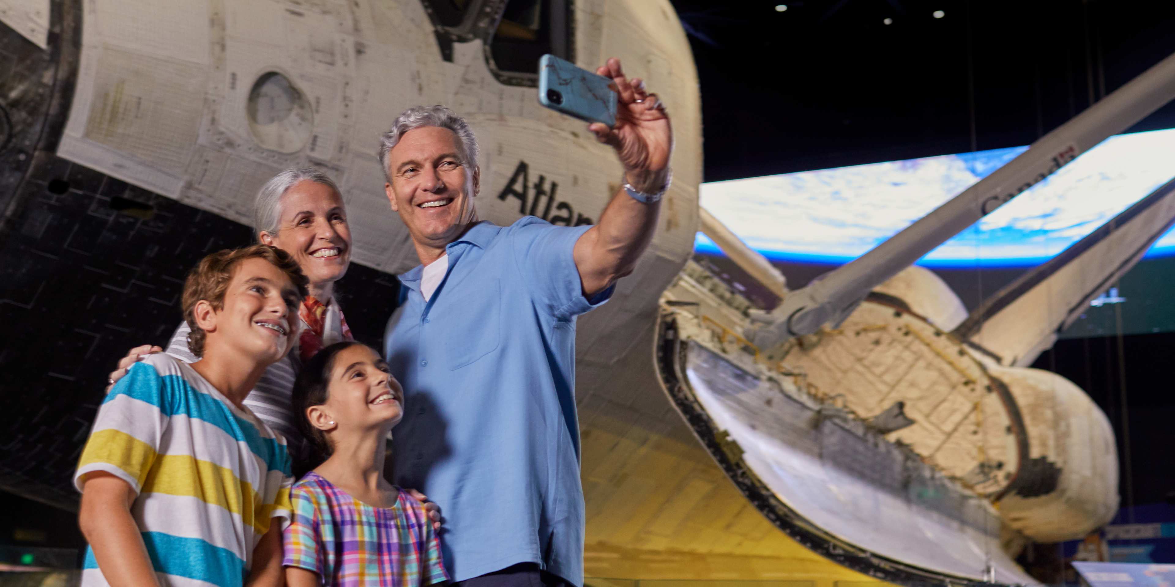 Family Taking a Selfie at the Kennedy Space Center