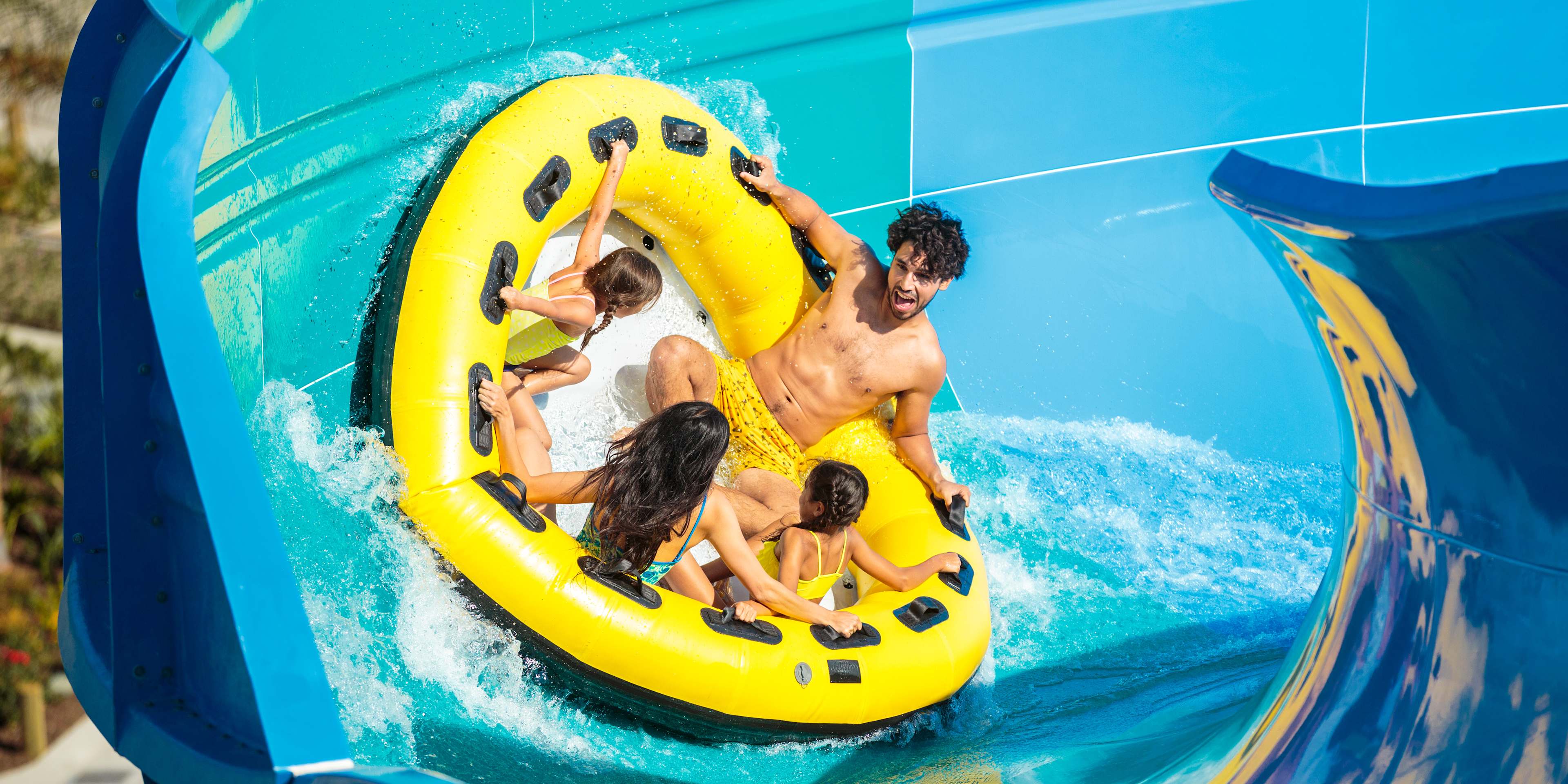 Friends on a Water Slide at Knott's Soak City