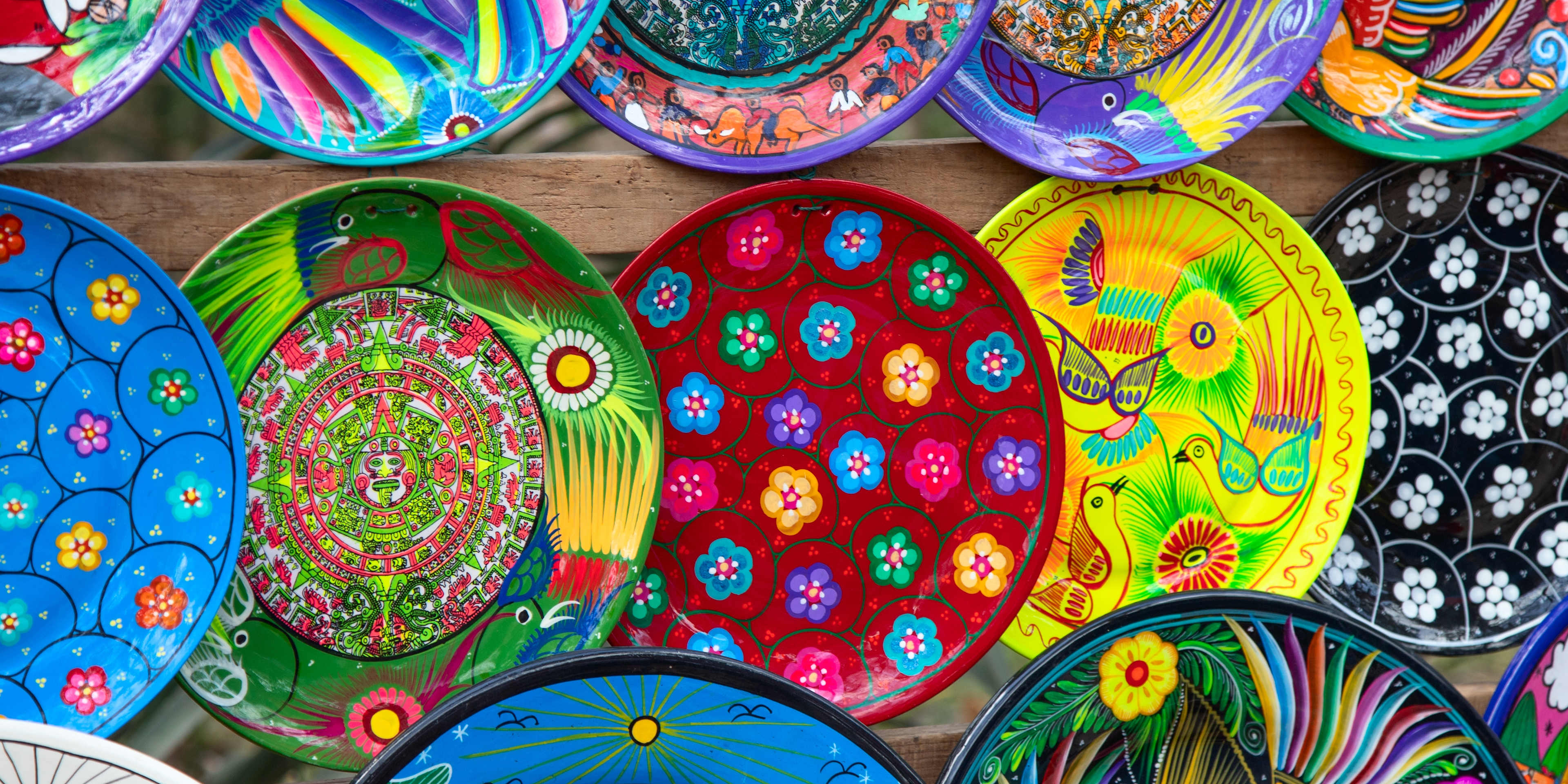 Colorful Plates at a Market in Cancun