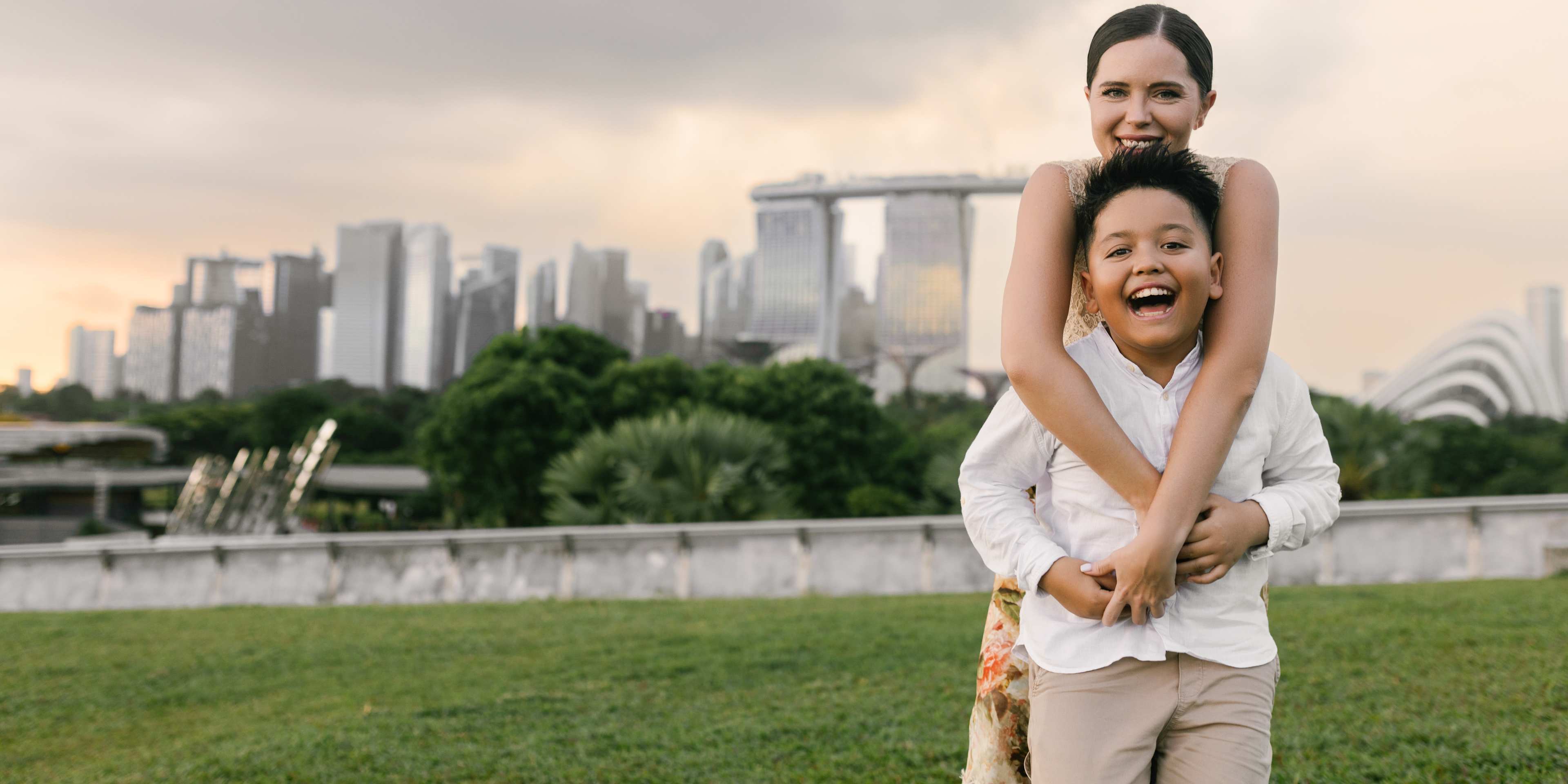 Mother and Son in Singapore