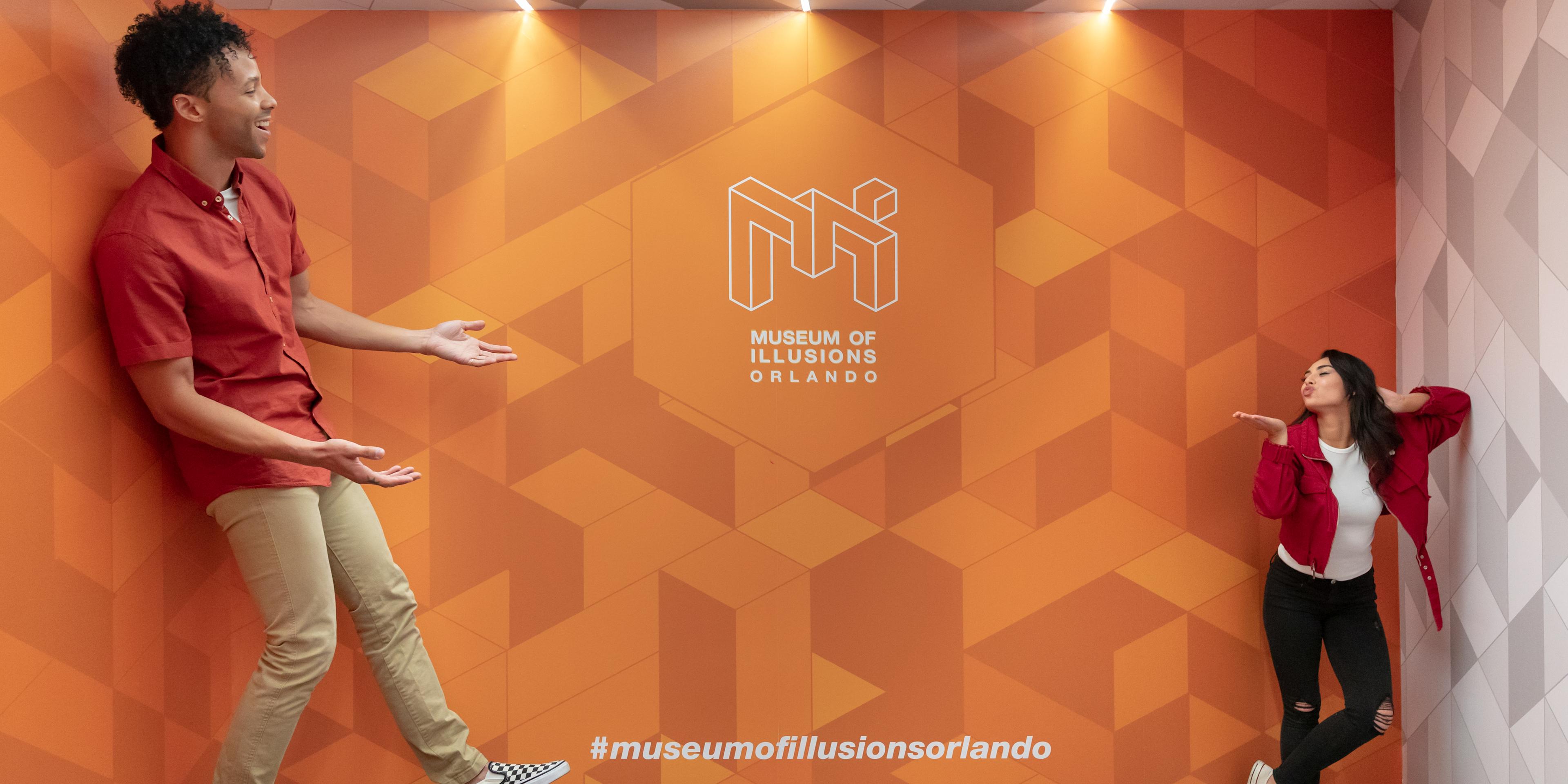 a couple enjoying the museum of illusions