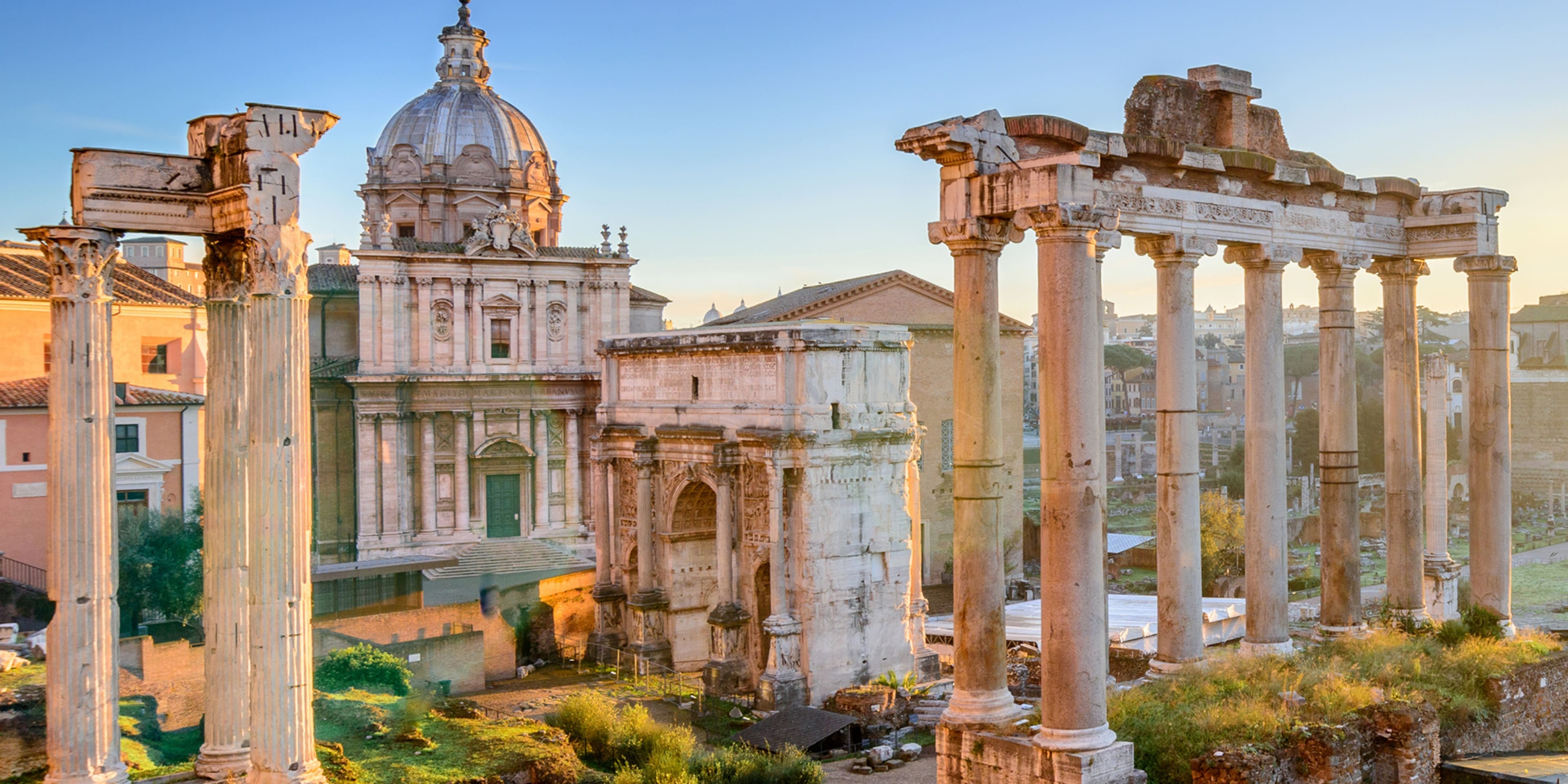 Das Forum Romanum in Rom im August