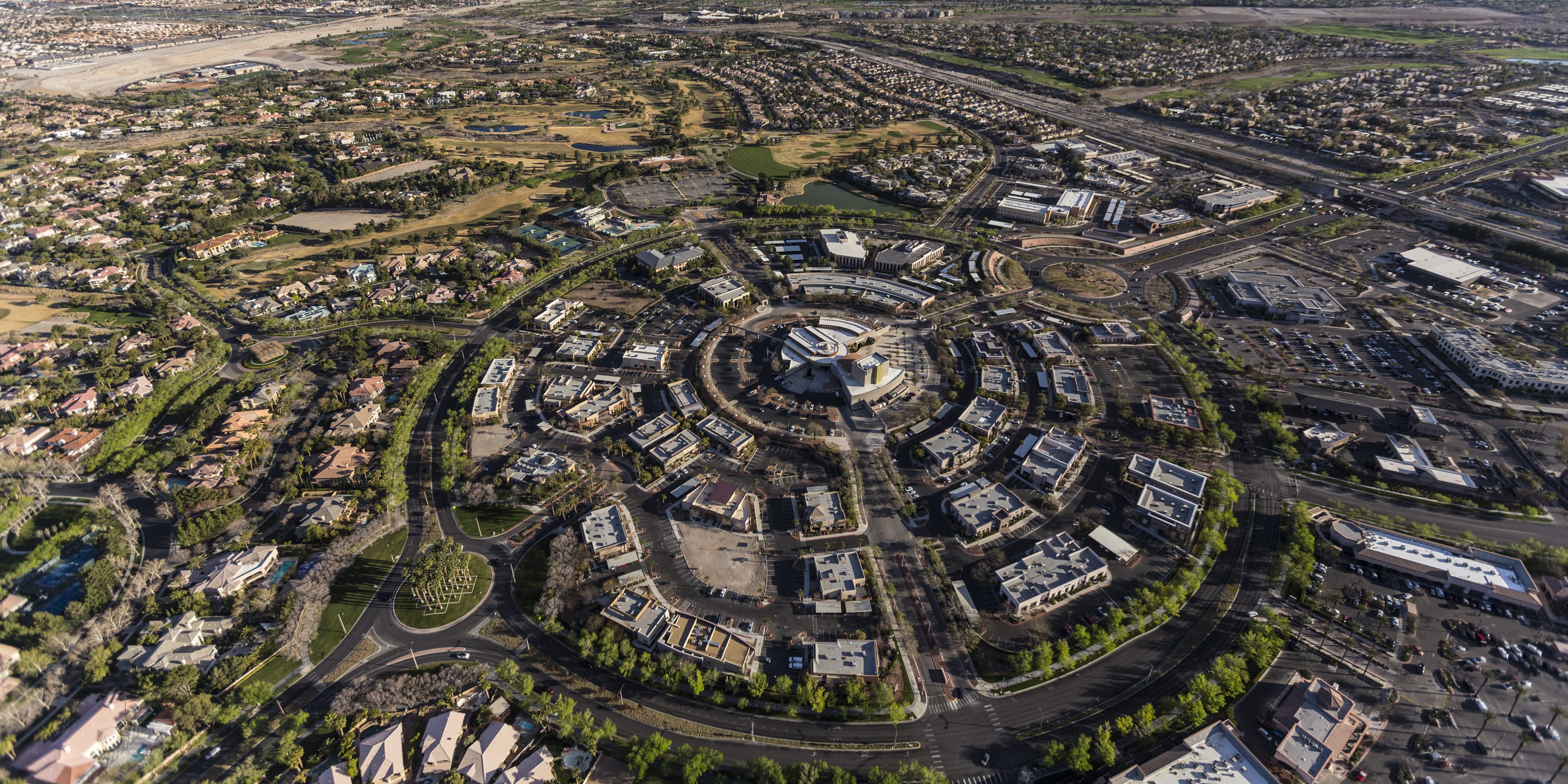 arial shot of Summerlin outside Vegas