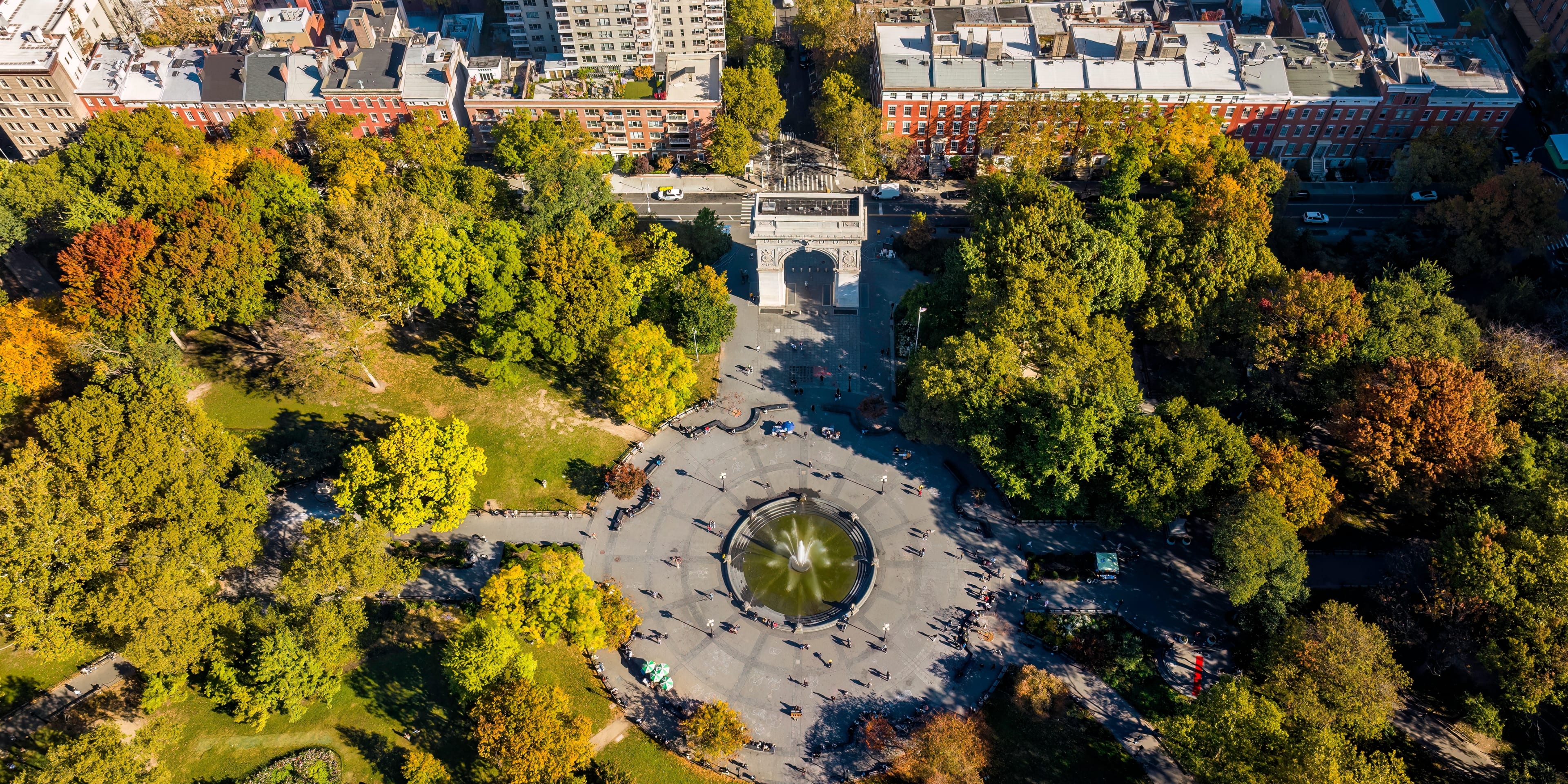 ariel shot of washington square park in greenwich village one of the best things to do in nyc