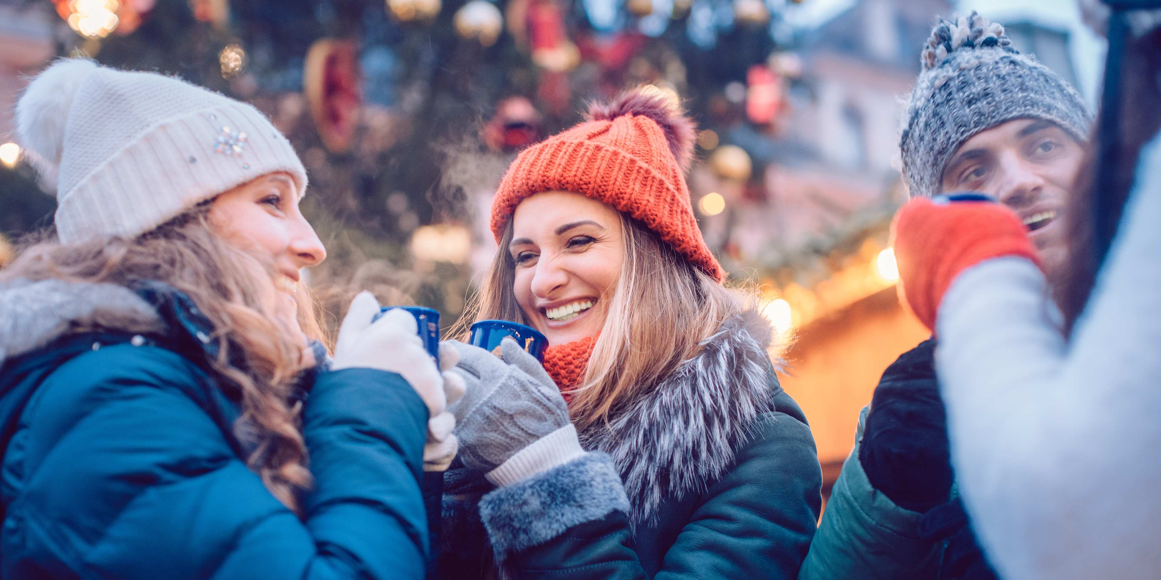 people enjoying a winter market