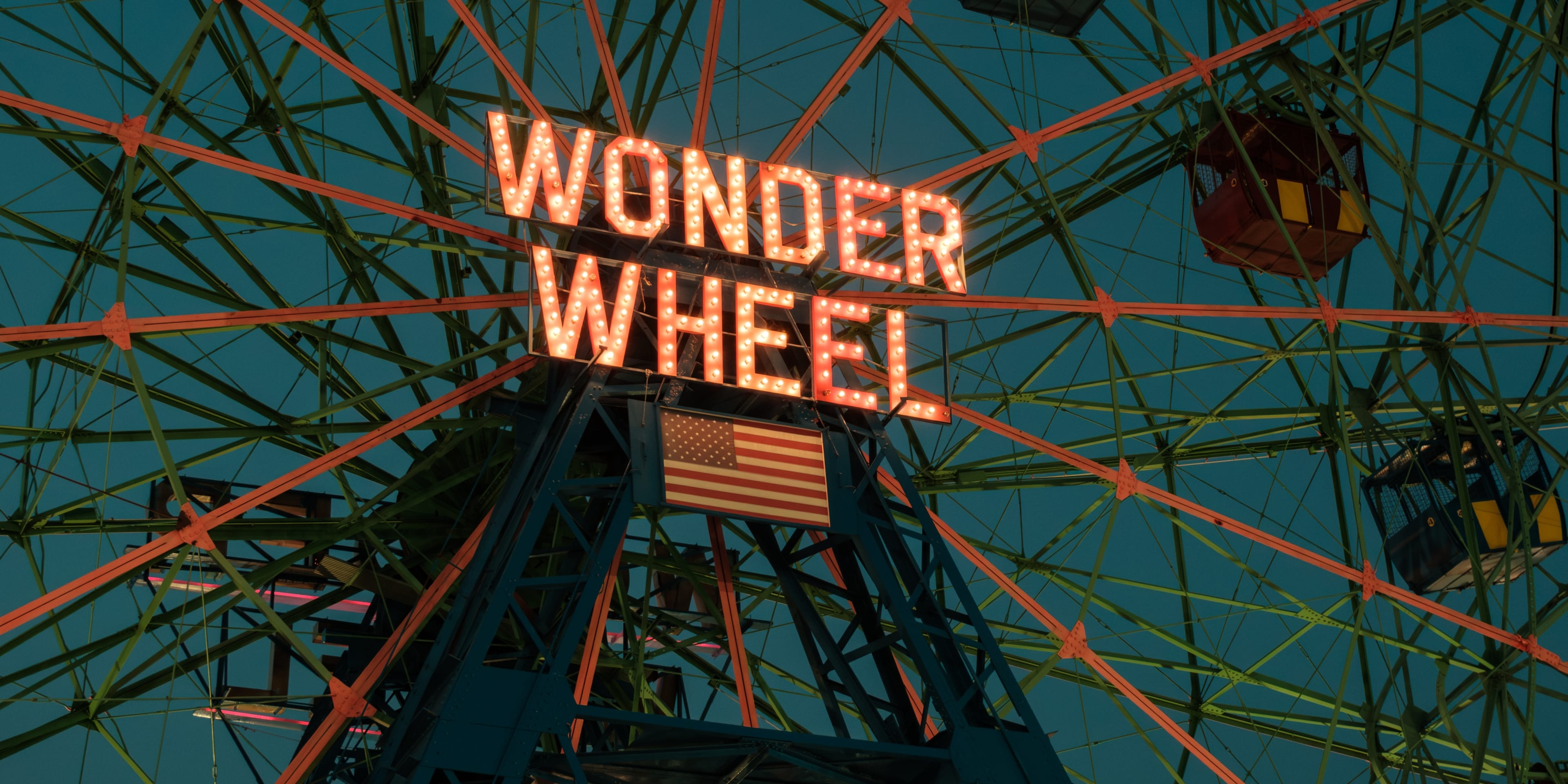 wonder wheel at coney island's luna park in nyc