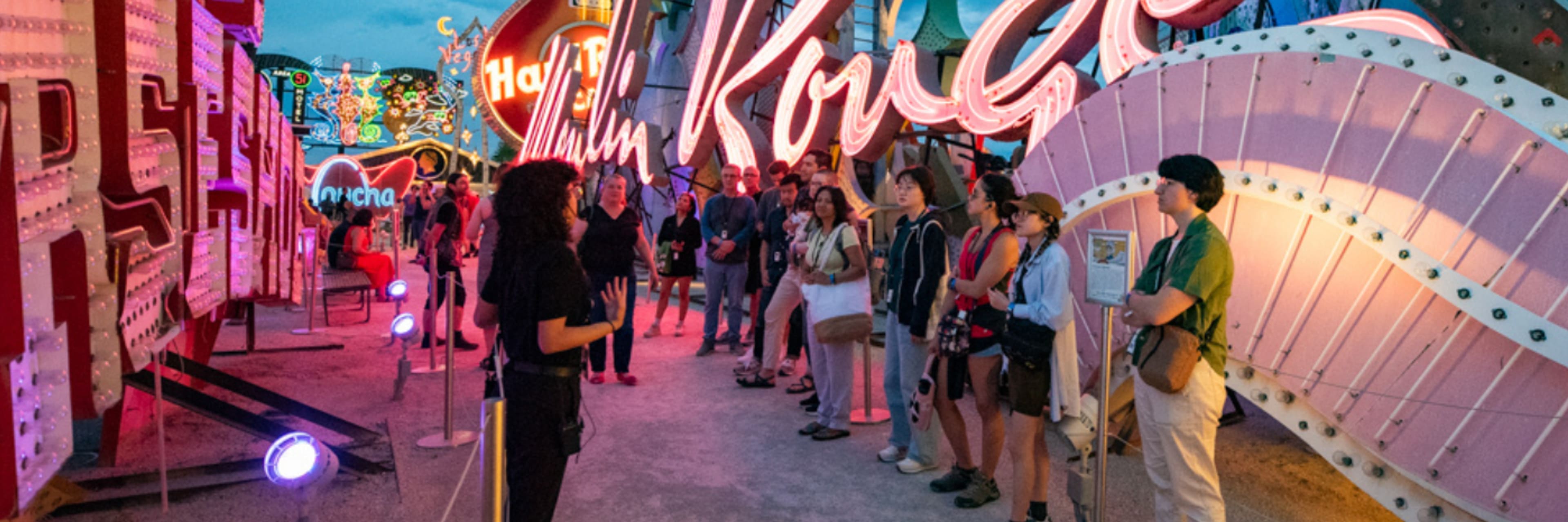 Vintage neon signs on display