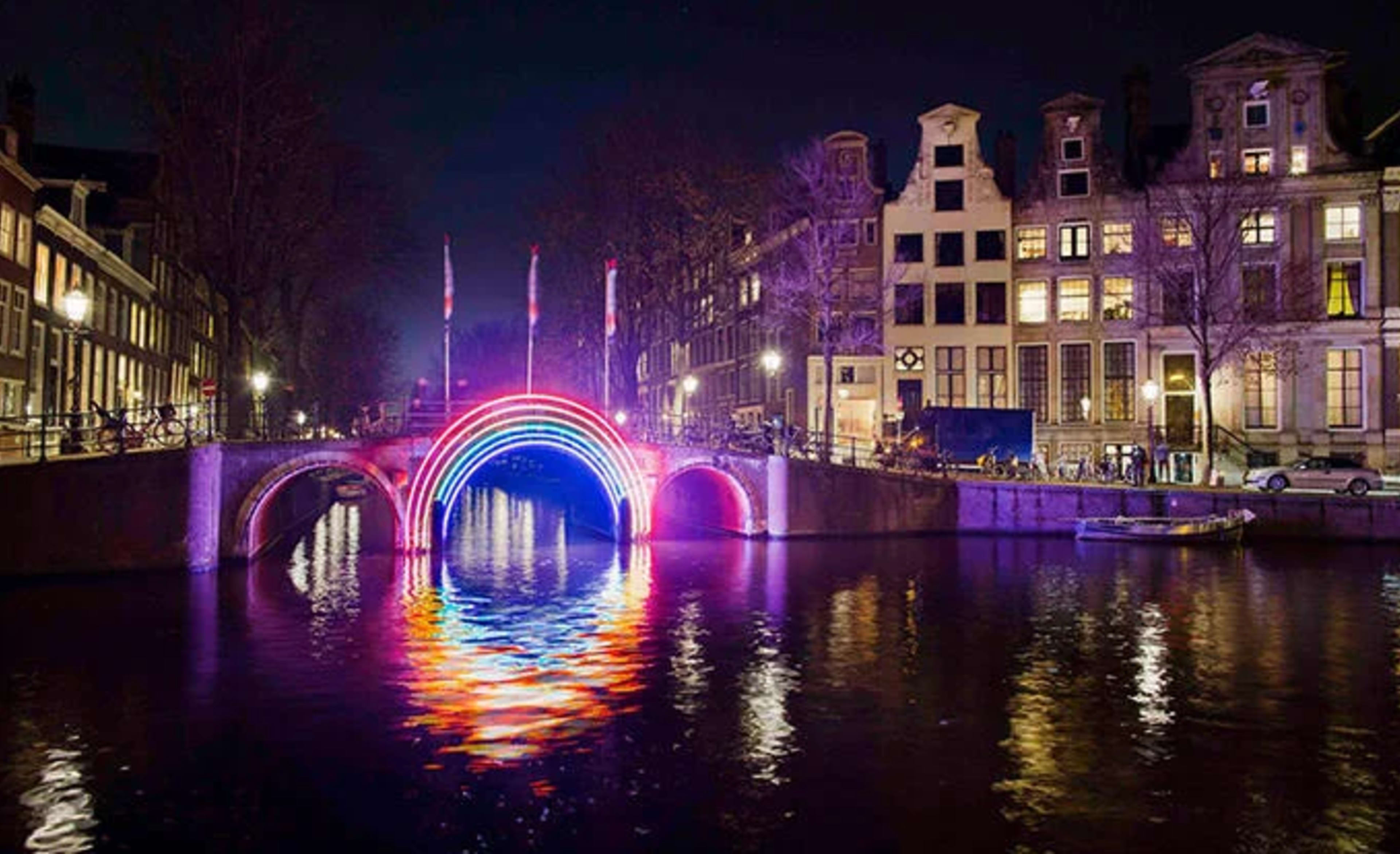 Bridge at Amsterdam Light Festival