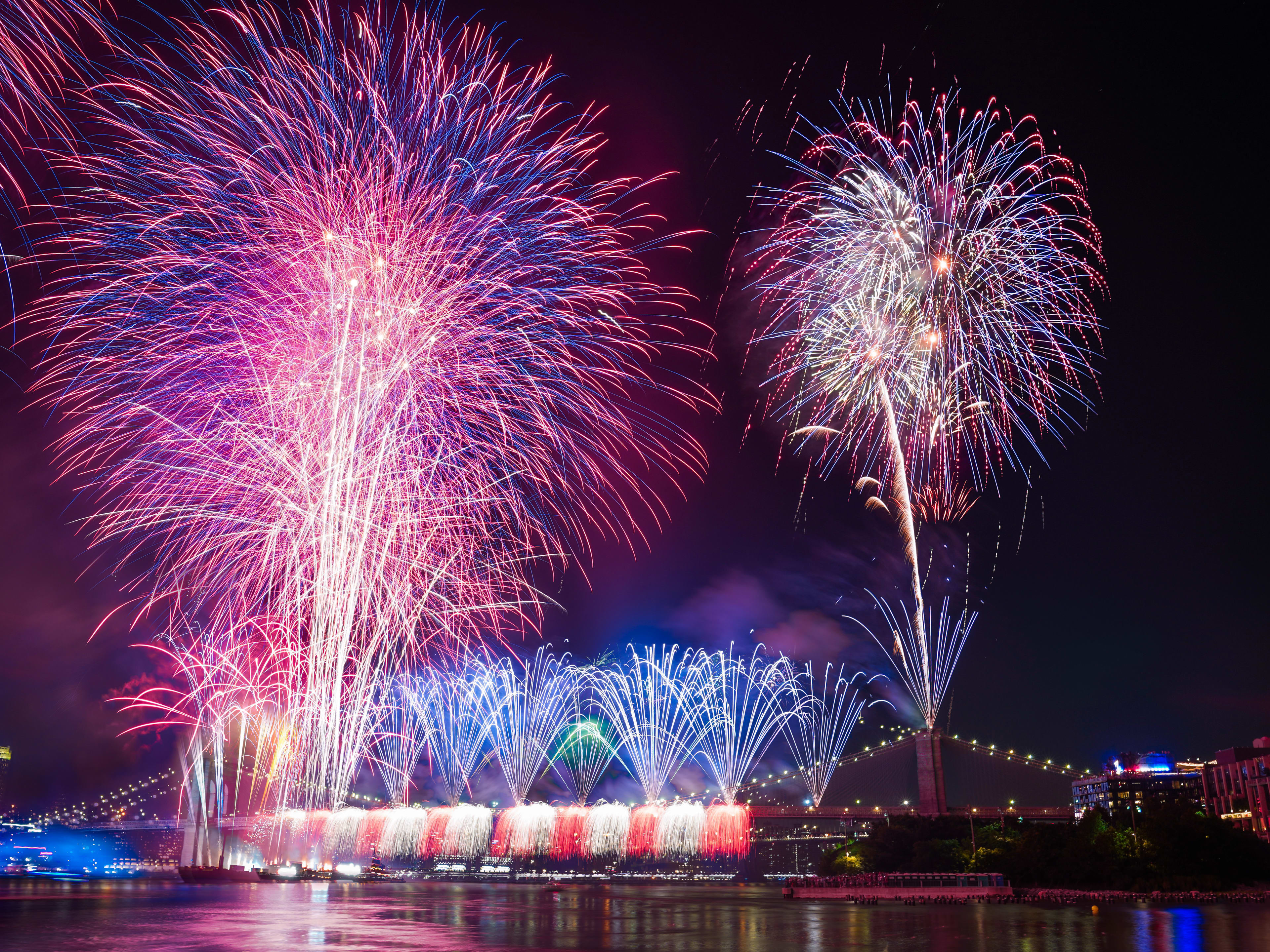4th july fireworks on the water
