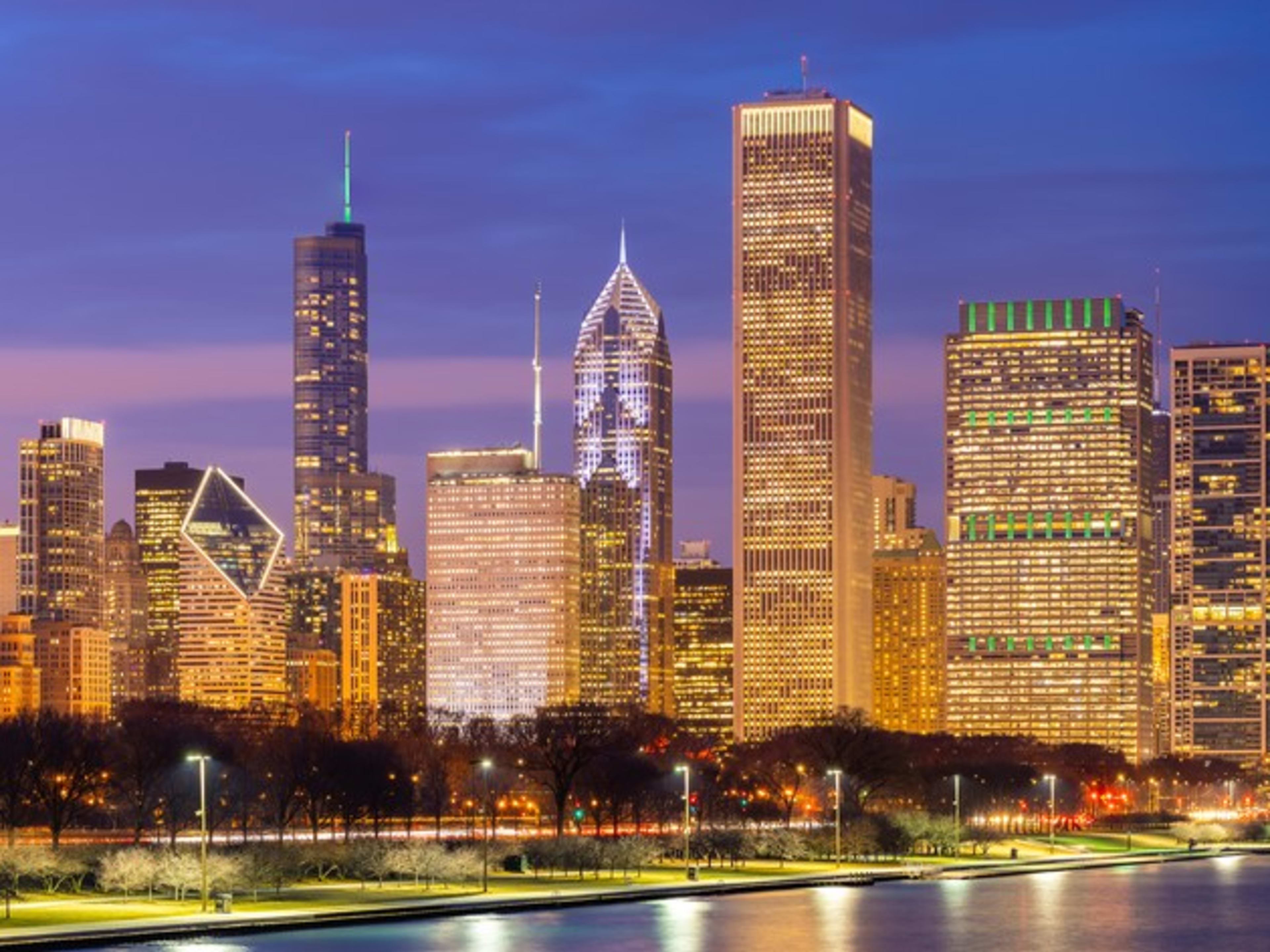 Vista del skyline de Midtown Chicago. Itinerario de 3 días en Chicago.
