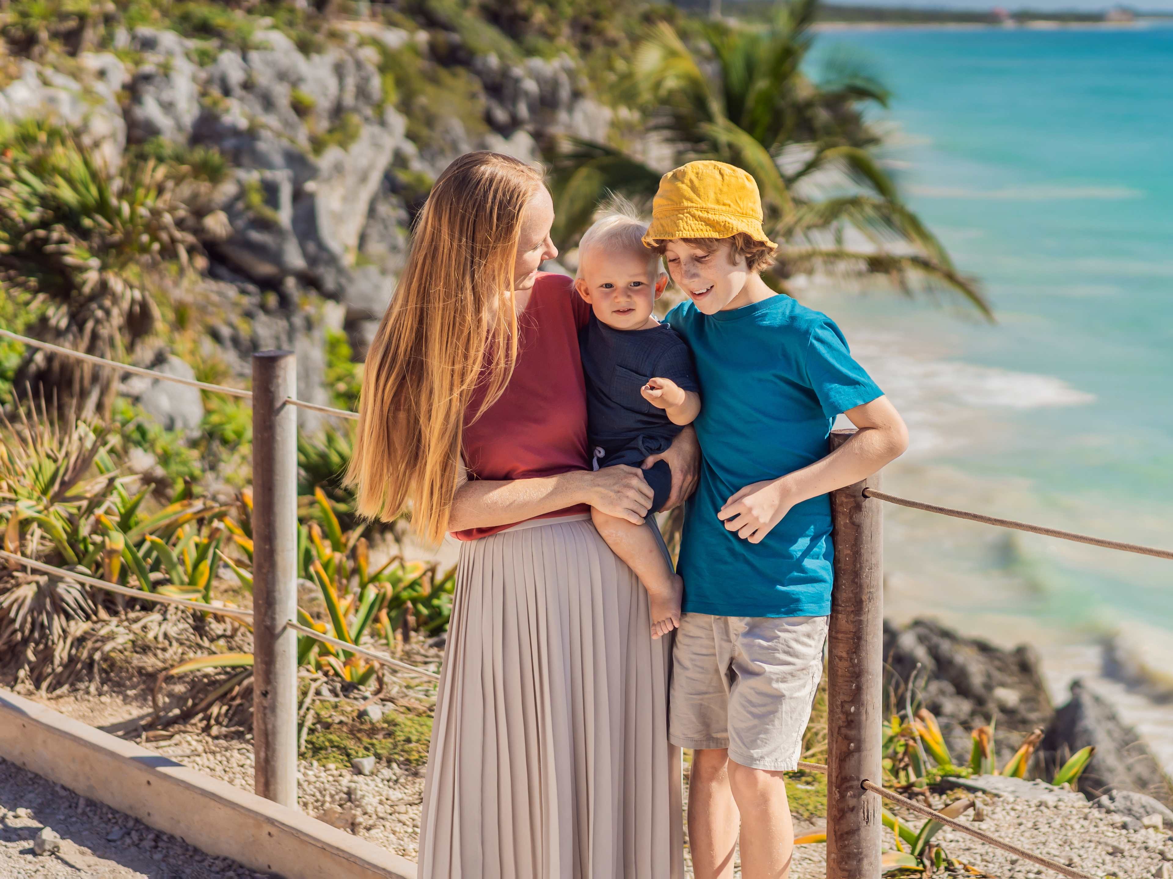 Mother and Sons in Cancun