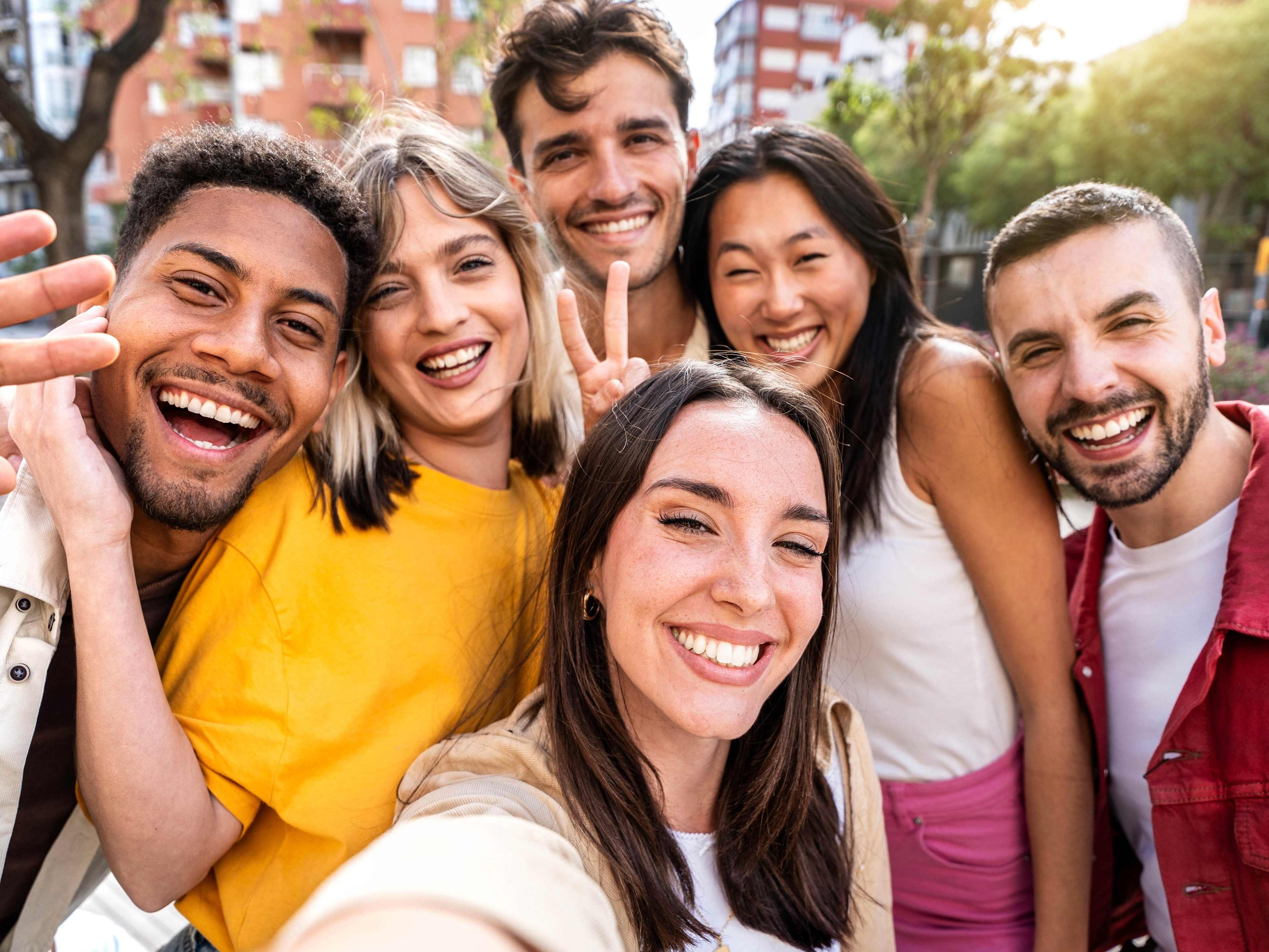 group having fun on vacation