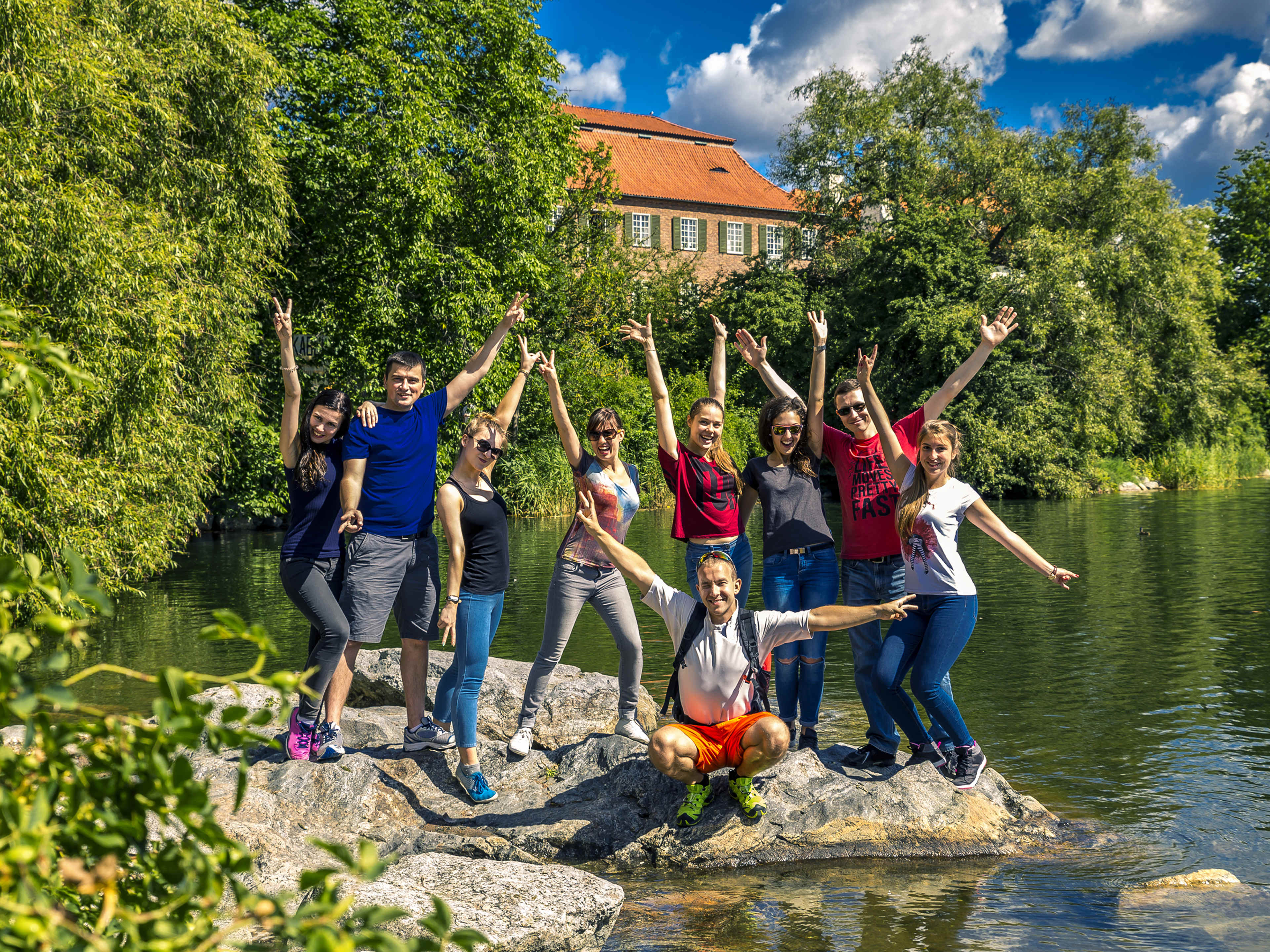 people having fun in skansen stockholm