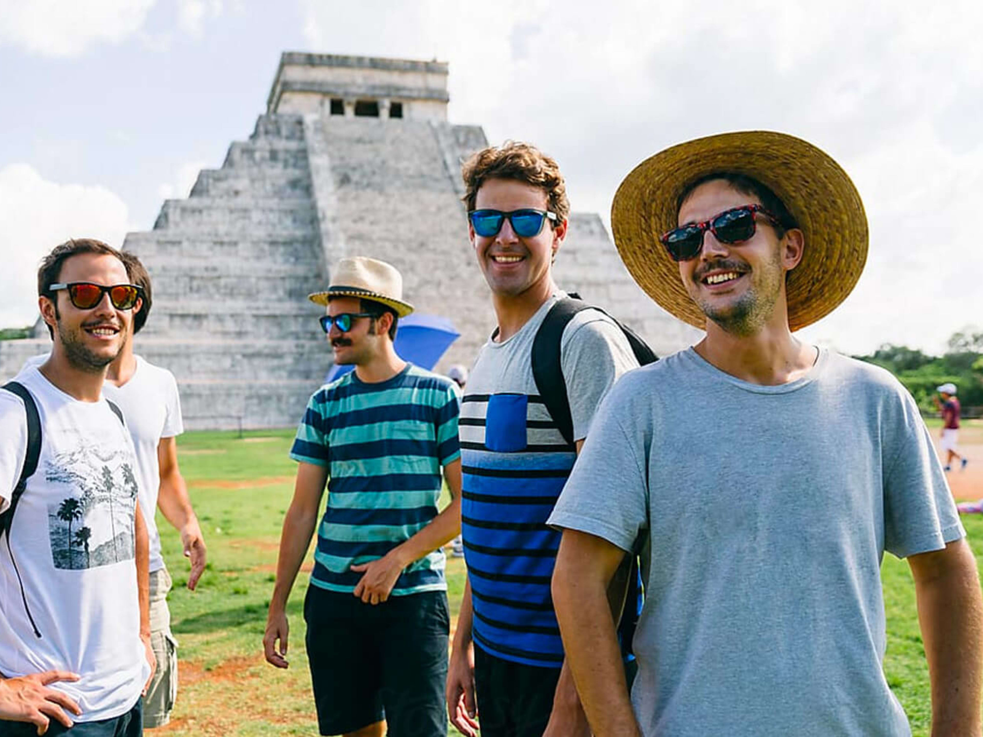 Friends check out the sights at Chichen Itza